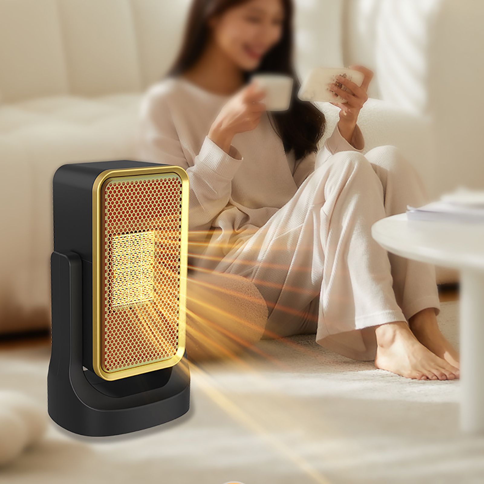 Indoor Space Heater PTC Quick Heating Portable Electric Desktop Heater for view 9