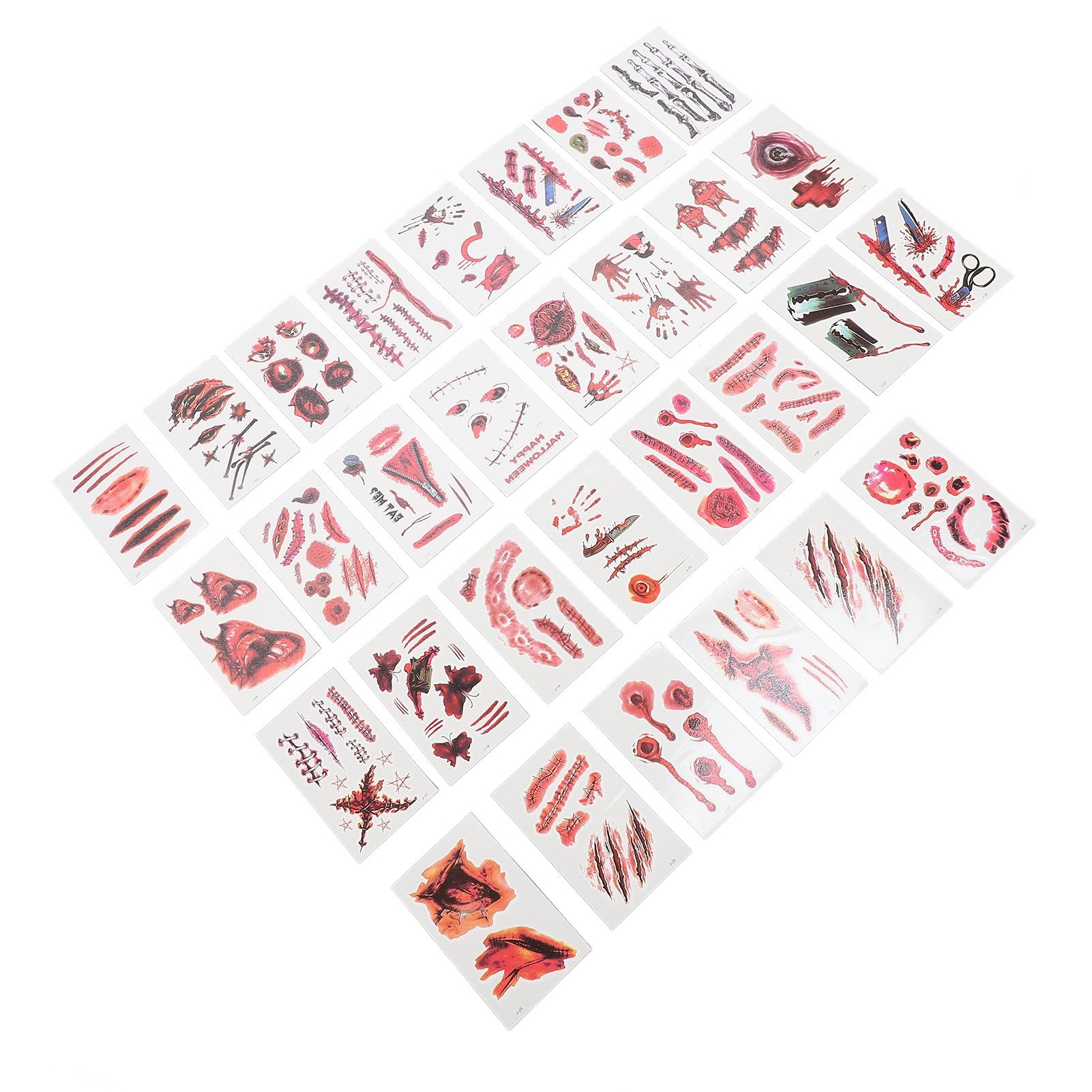 30Pcs Fake Scar Sticker Paper Body Face Decor All Hallows Day April Fools Day view 4