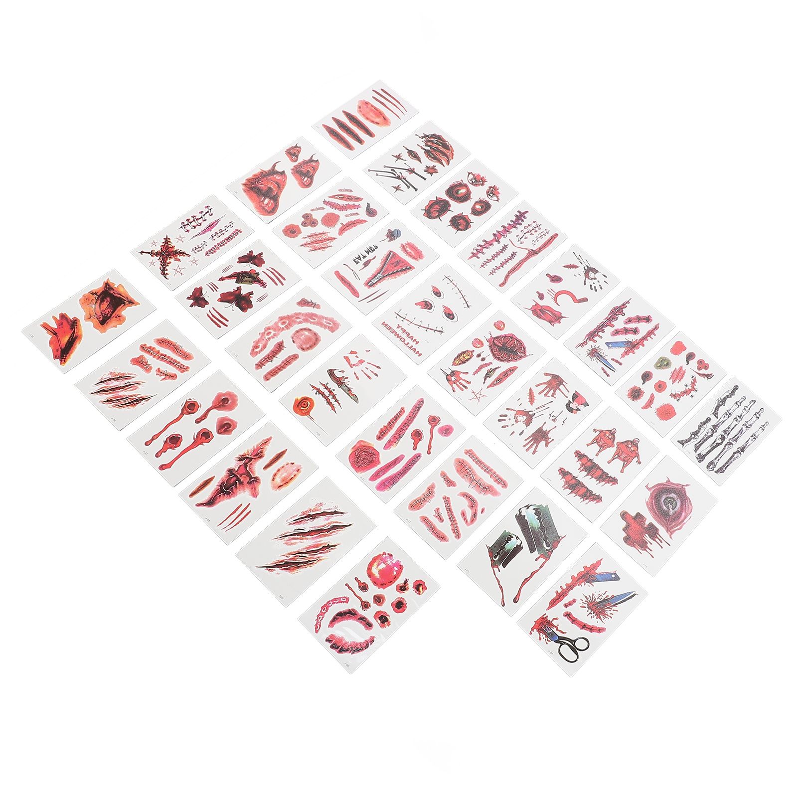 30Pcs Fake Scar Sticker Paper Body Face Decor All Hallows Day April Fools Day view 6