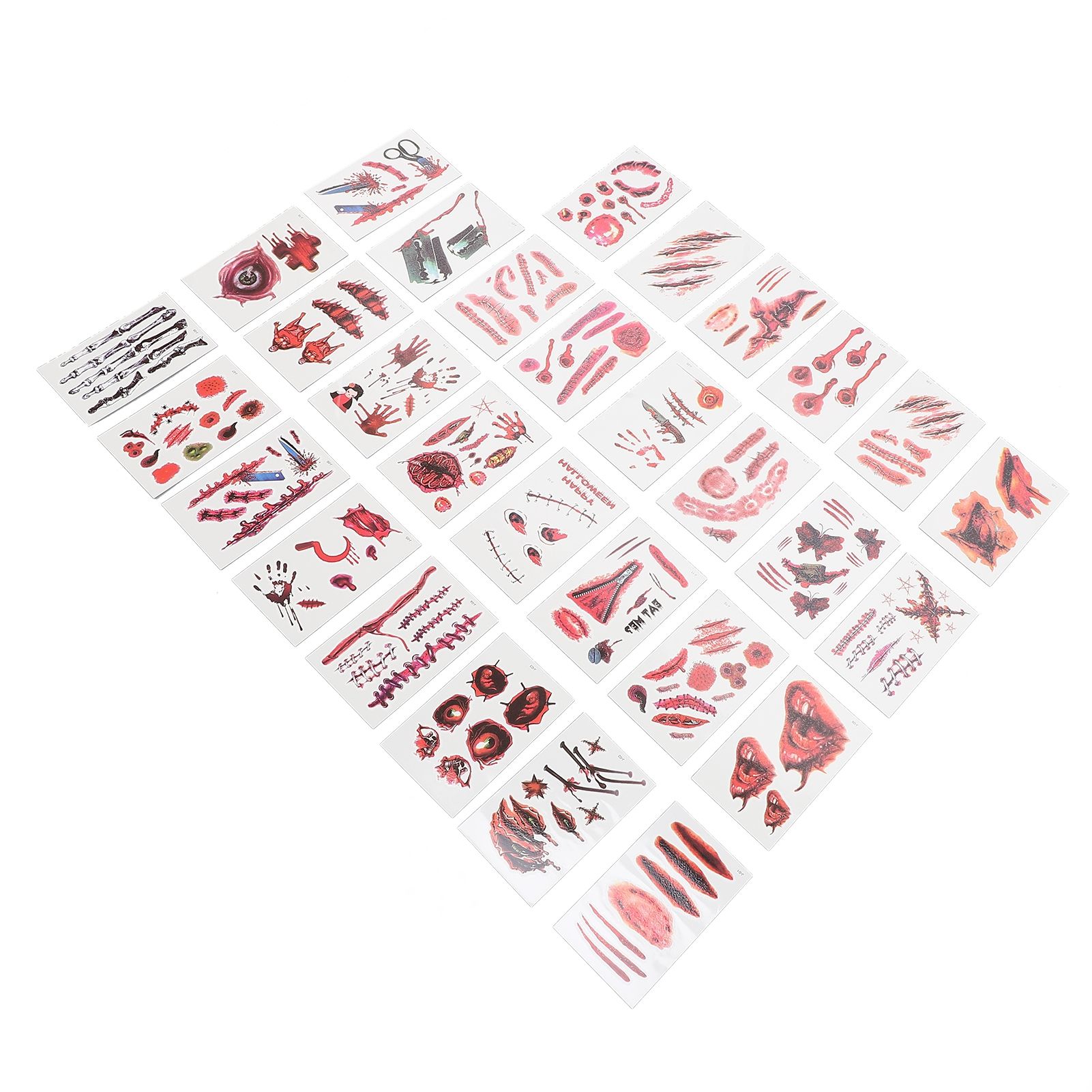 30Pcs Fake Scar Sticker Paper Body Face Decor All Hallows Day April Fools Day view 8