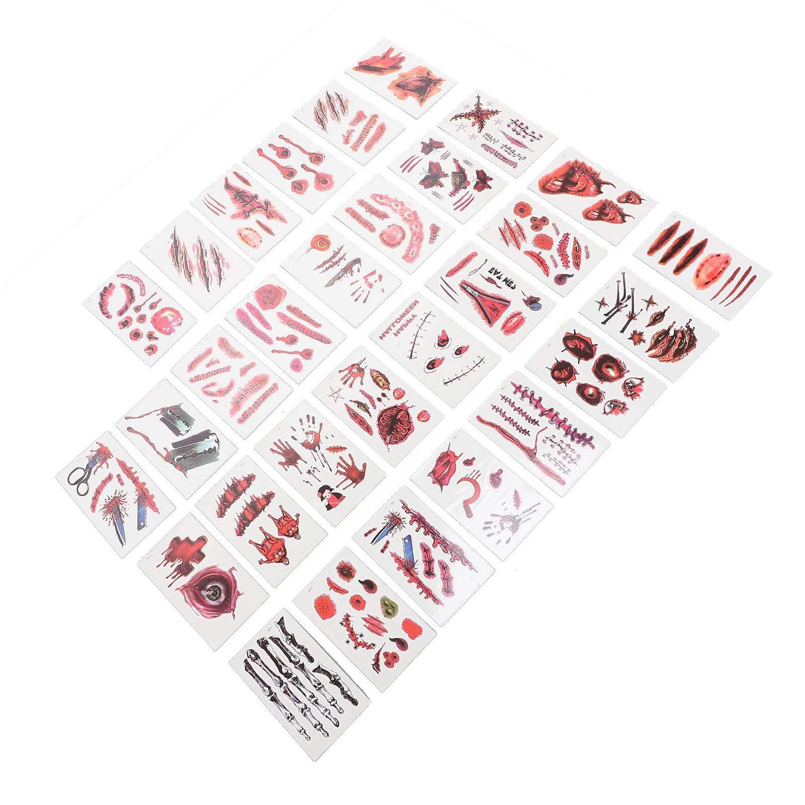 30Pcs Fake Scar Sticker Paper Body Face Decor All Hallows Day April Fools Day view 9