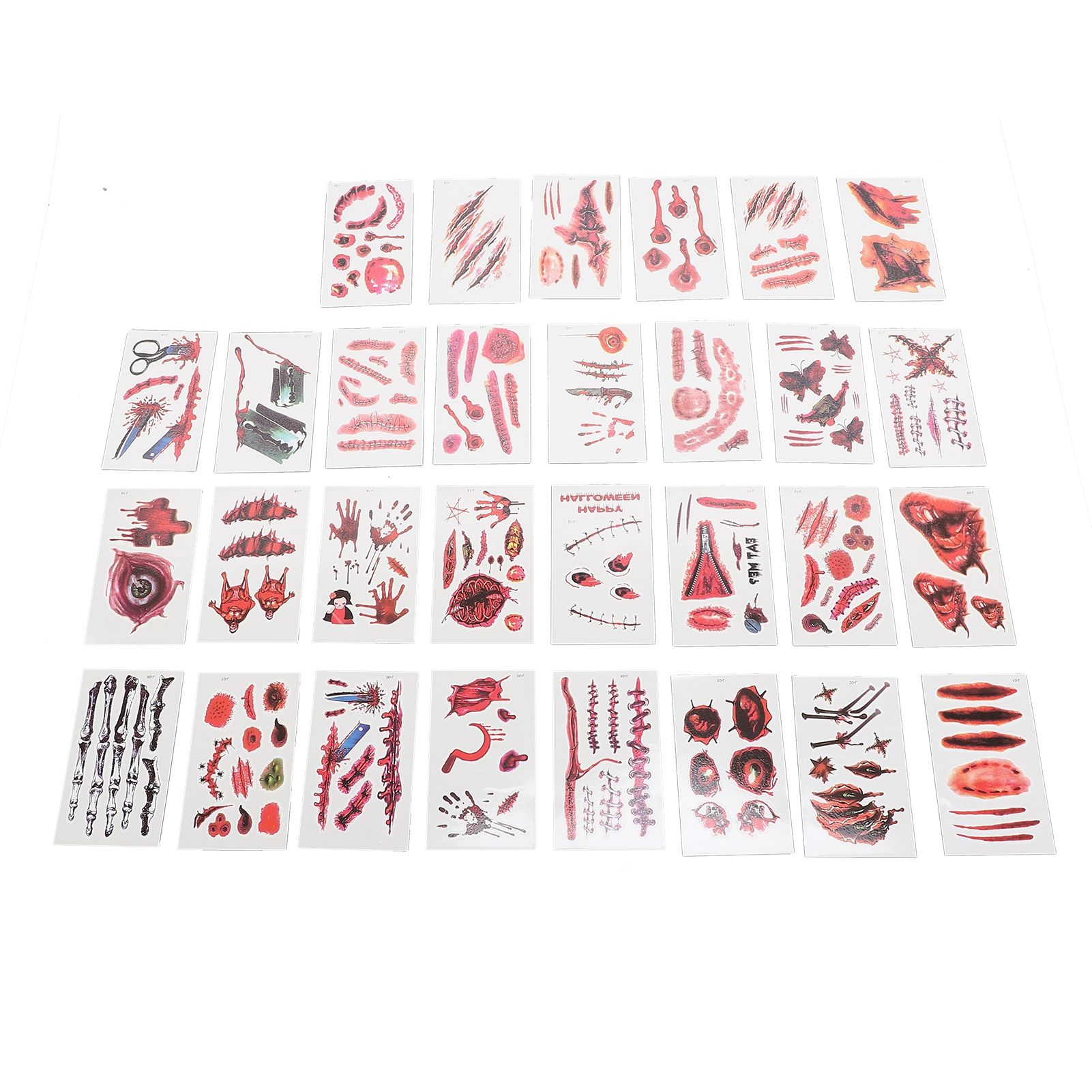 30Pcs Fake Scar Sticker Paper Body Face Decor All Hallows Day April Fools Day view 11