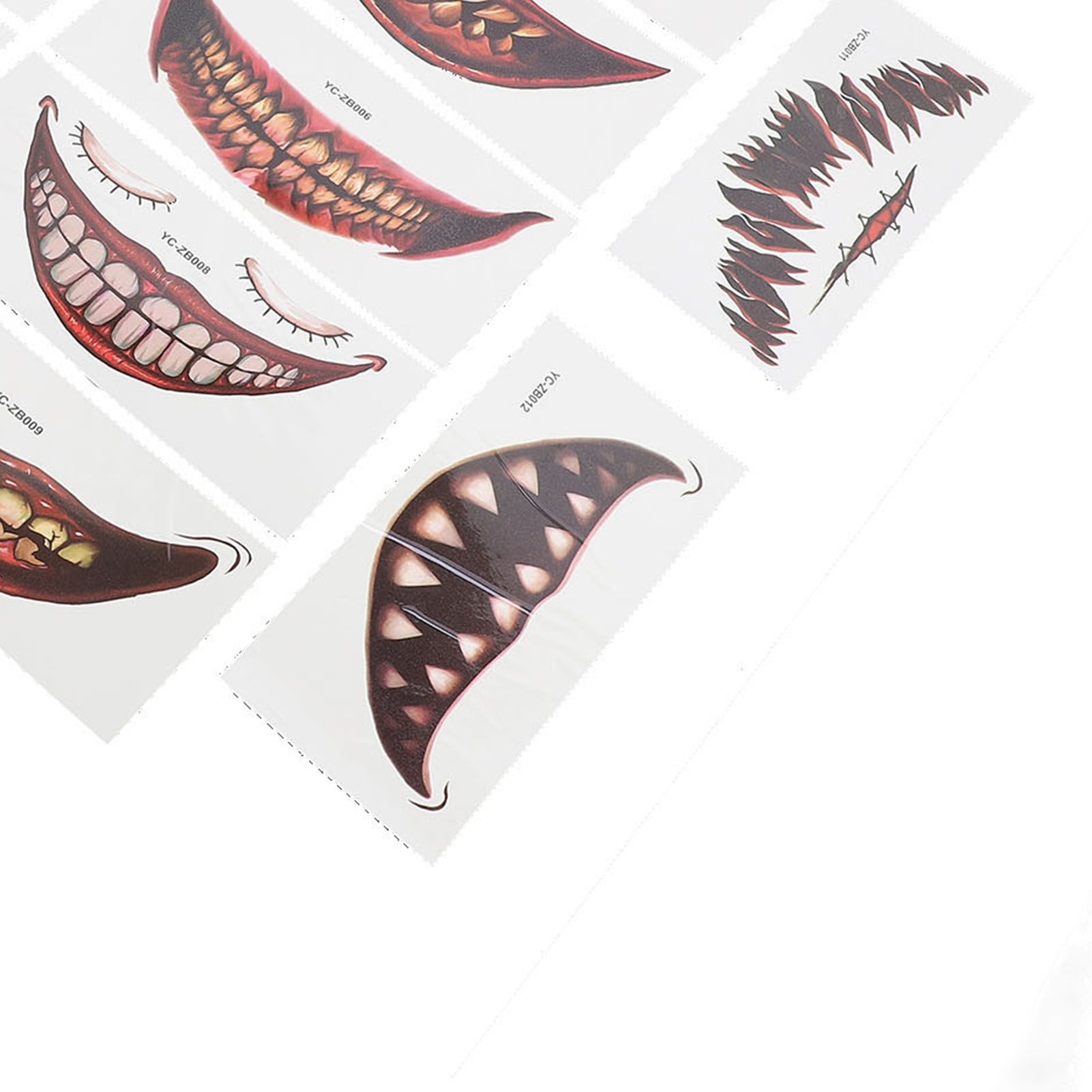 1 Set Horror Scar Stickers Disguised Mouth Wound Decals Temporary Scary view 9