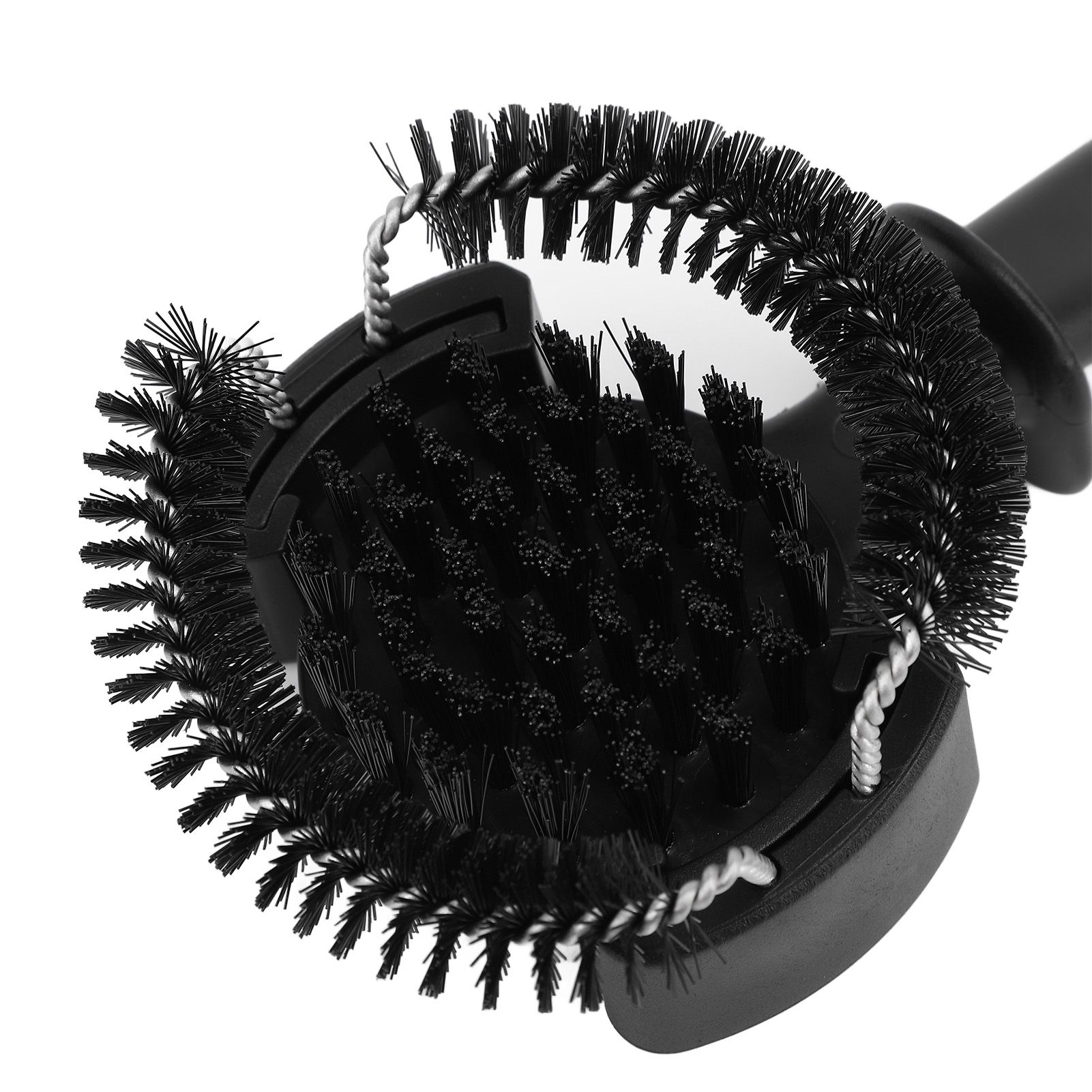 Coffee Machine Cleaning Brush Extended Handle Detachable Nylon Bristle Round view 2