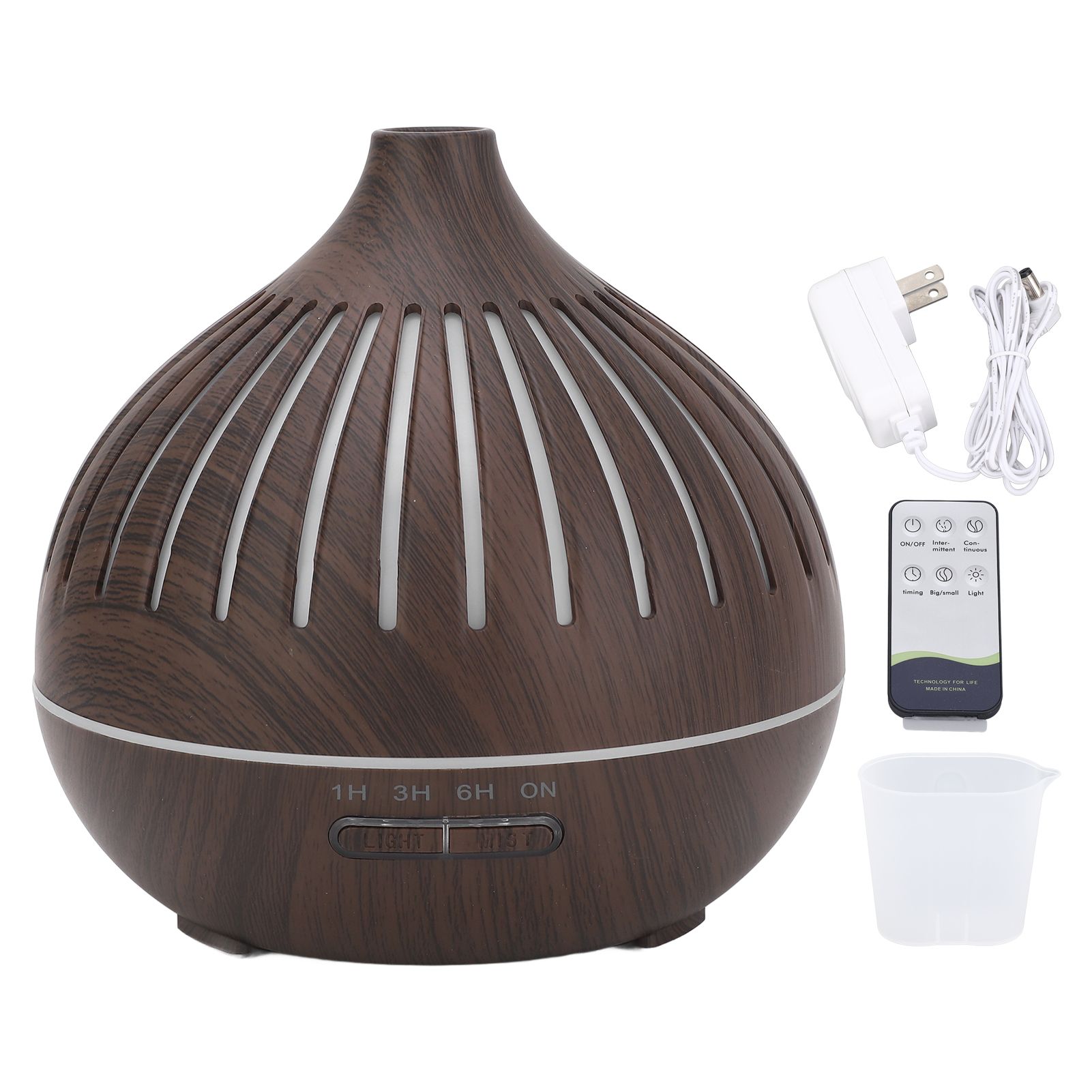 400ML Wood Grain Humidifier Desktop Aromatherapy Diffuser with Colorful Light view 3