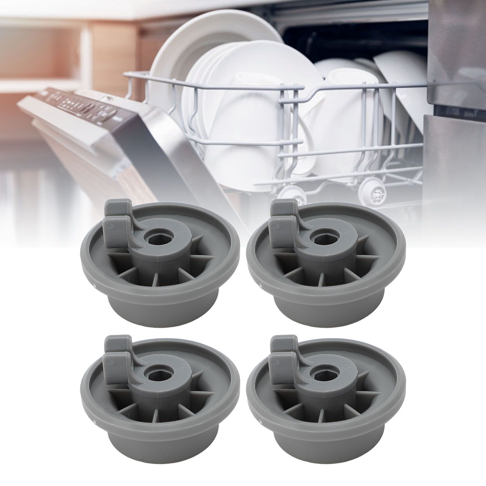 4PCS Dishwasher Lower Rack Wheels for Neff 165314 Lower Basket Rail view 11