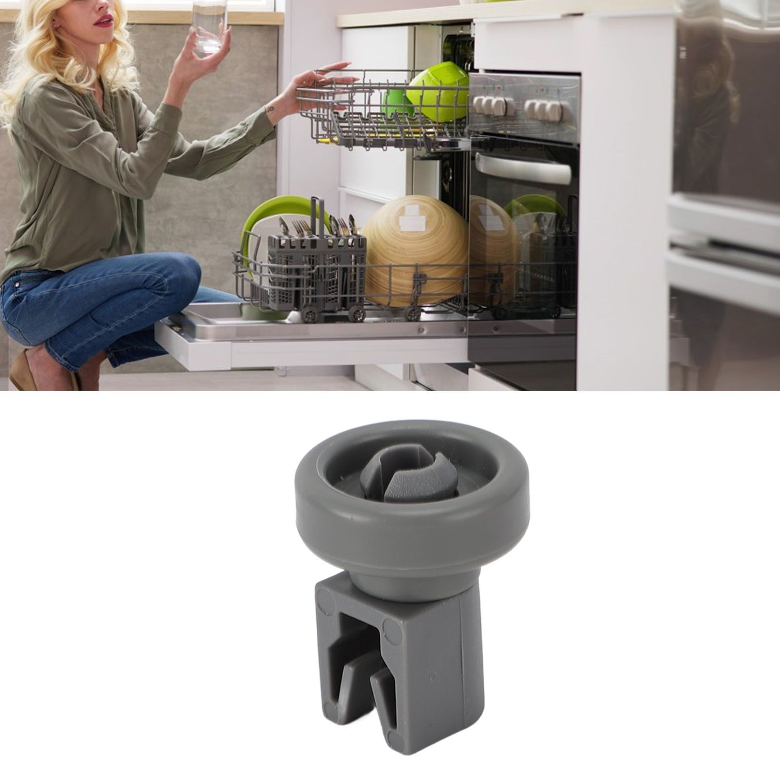 4PCS Dishwasher Lower Rack Wheel PP Dishwasher Wheel Replacement for AEG view 11