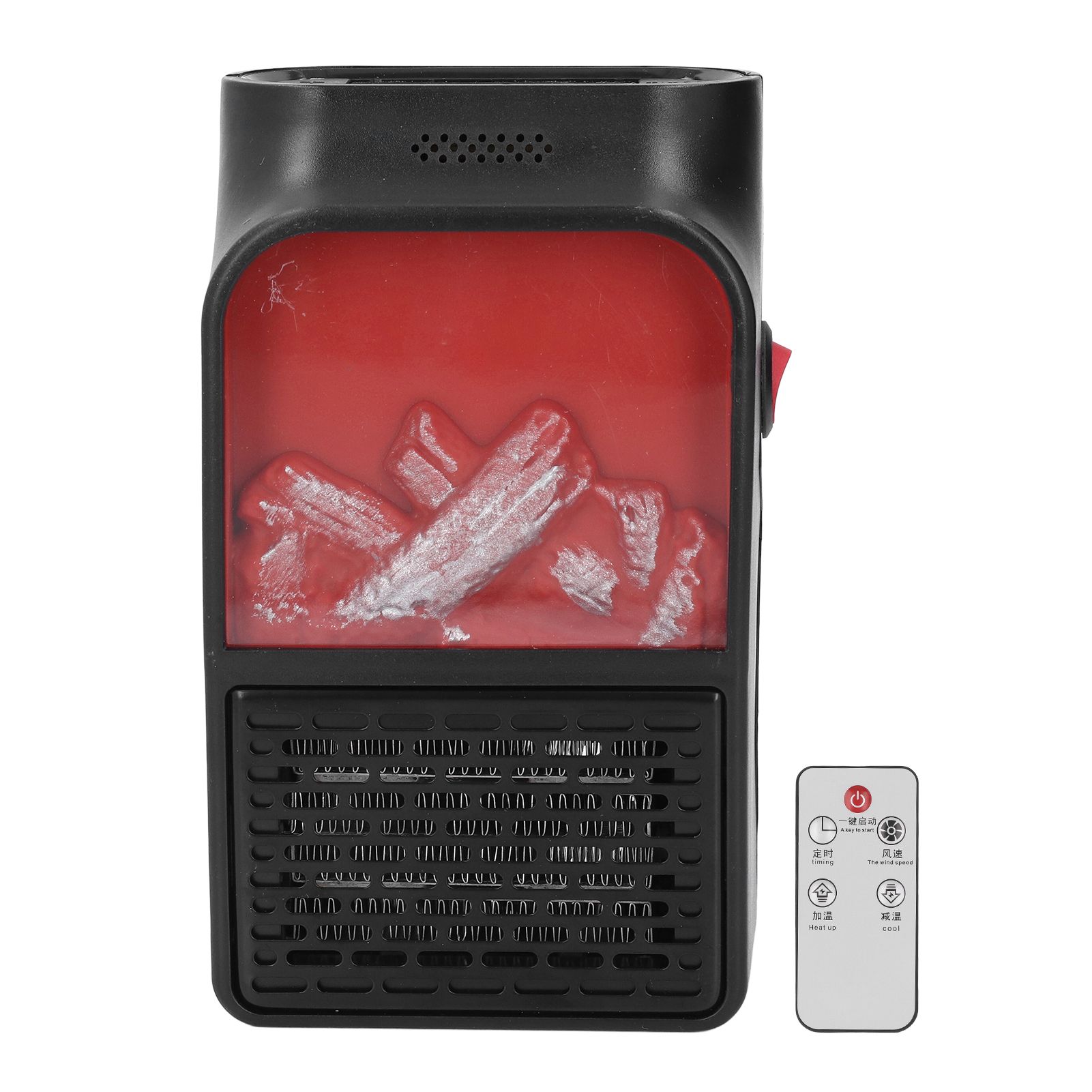 Plug in Space Heater Mini Simulated LED Flame Electric Heater with Remote view 3