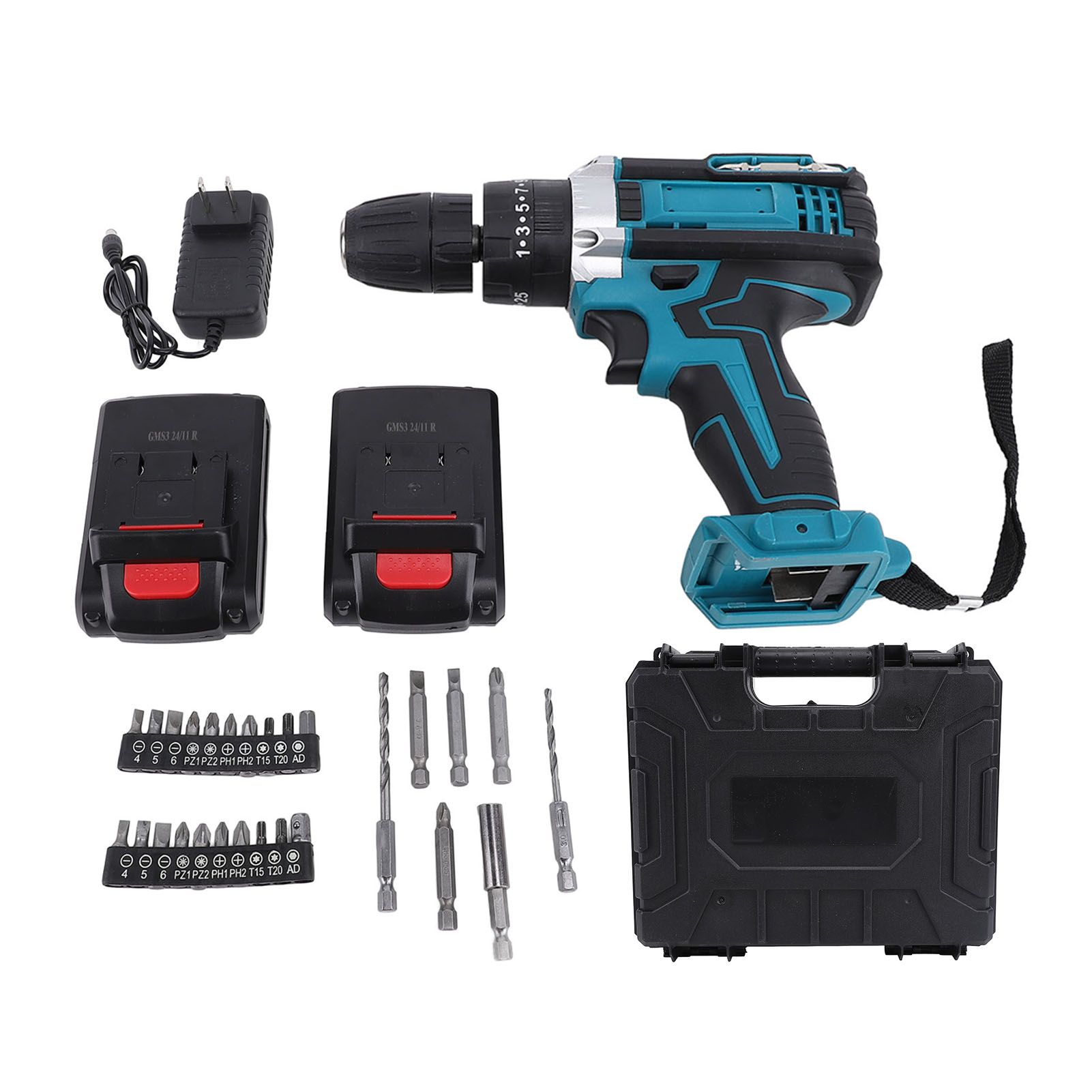 Power Drill Set with LED Light Bits 21V 25 Plus 3 Plus 2 Gear Setting view 3