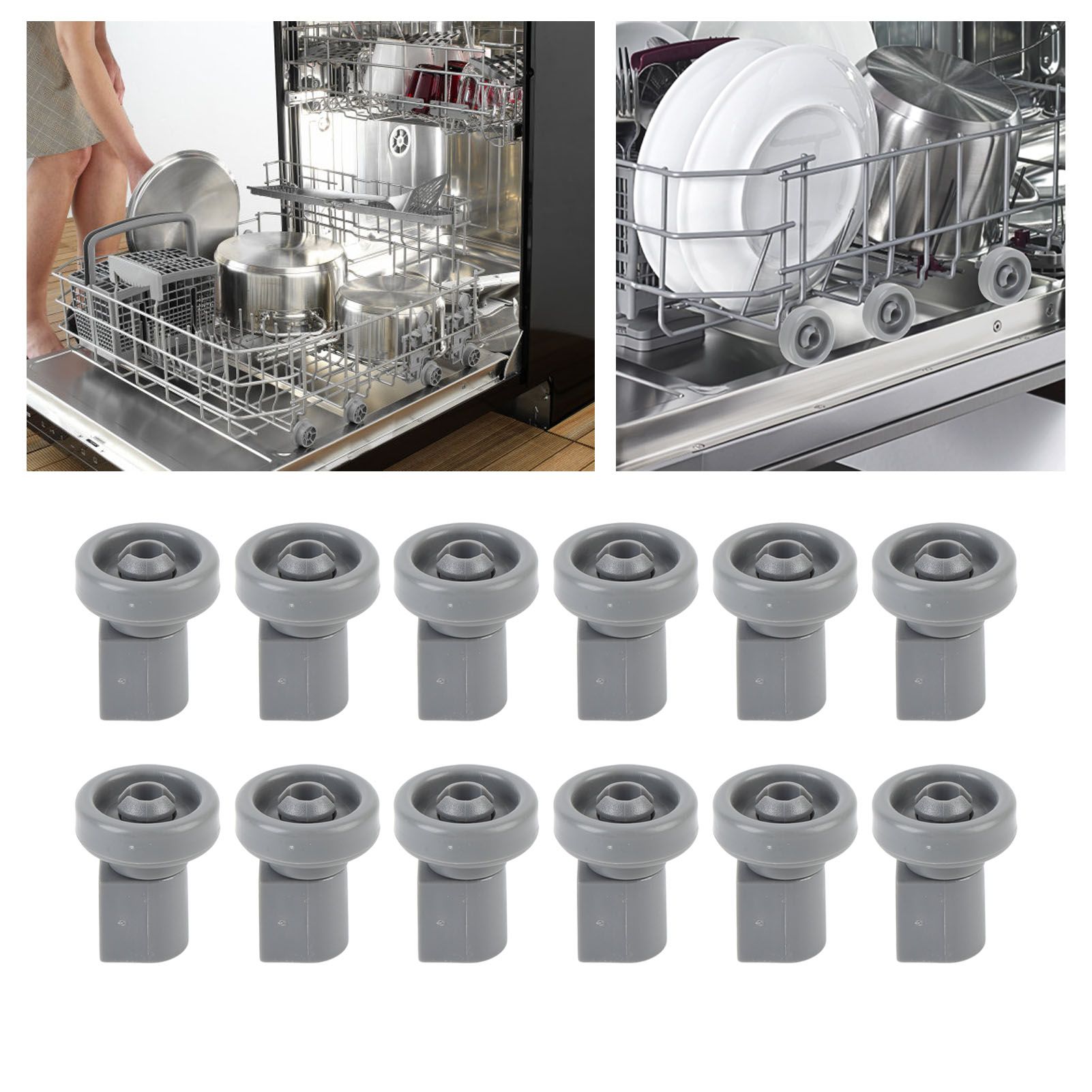 12PCS Dishwasher Wheels Lower Dishrack Roller Kit High Strength Sturdy PP view 11