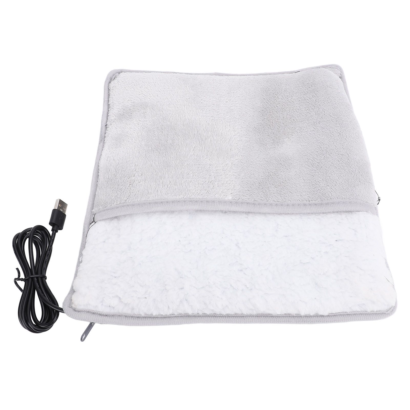 Electric Foot Warmer Grey USB Fast Heating Flannel Electric Feet Heating Pad