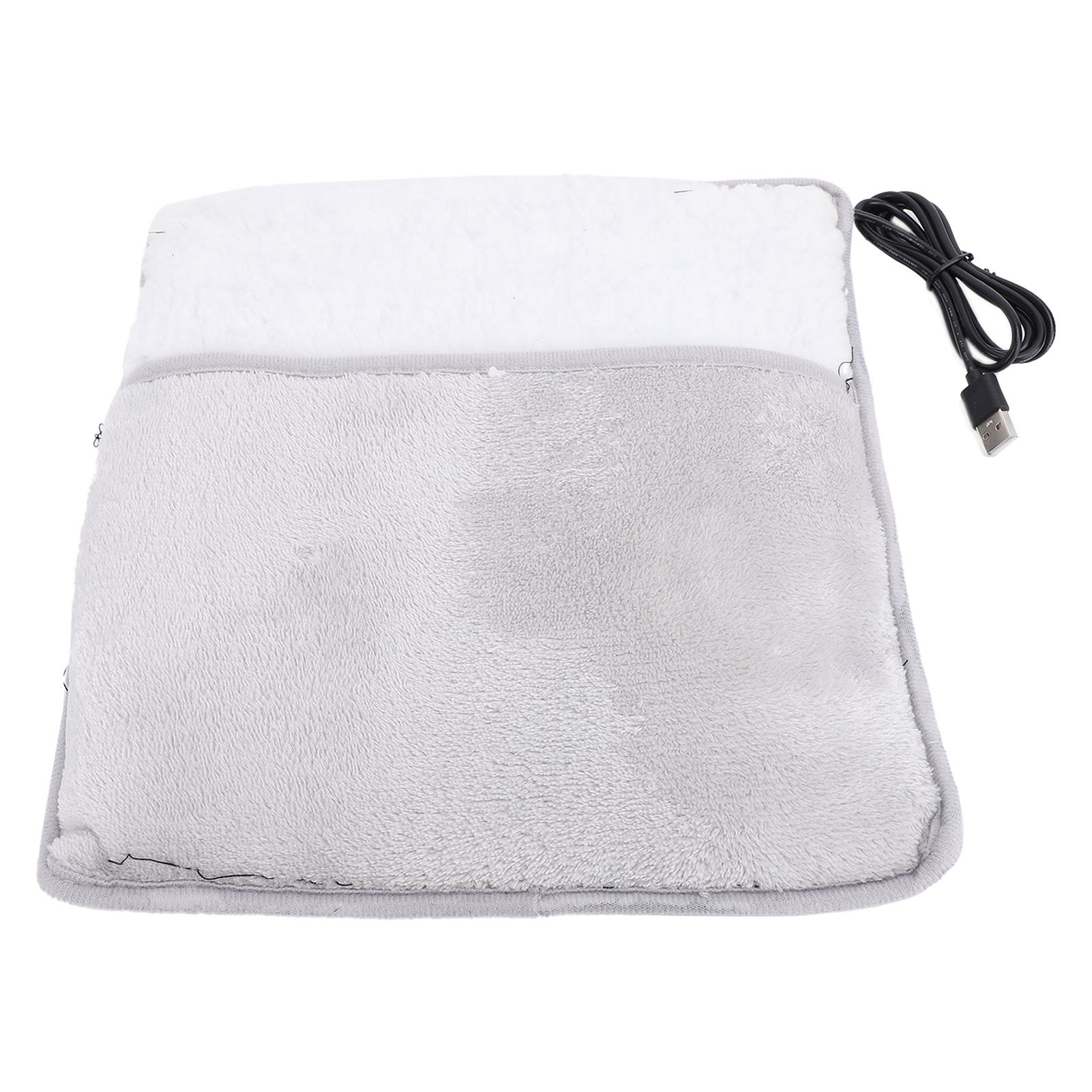Electric Foot Warmer Grey USB Fast Heating Flannel Electric Feet Heating Pad view 3