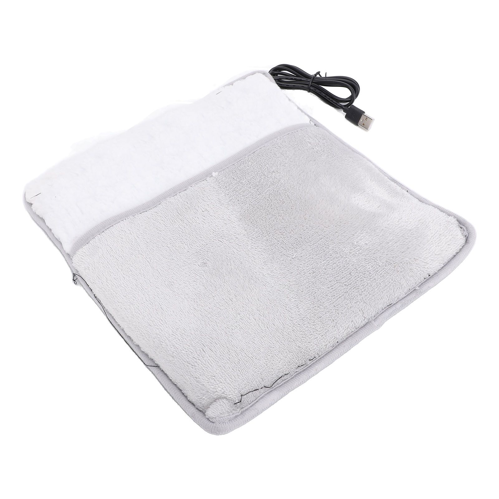 Electric Foot Warmer Grey USB Fast Heating Flannel Electric Feet Heating Pad view 4