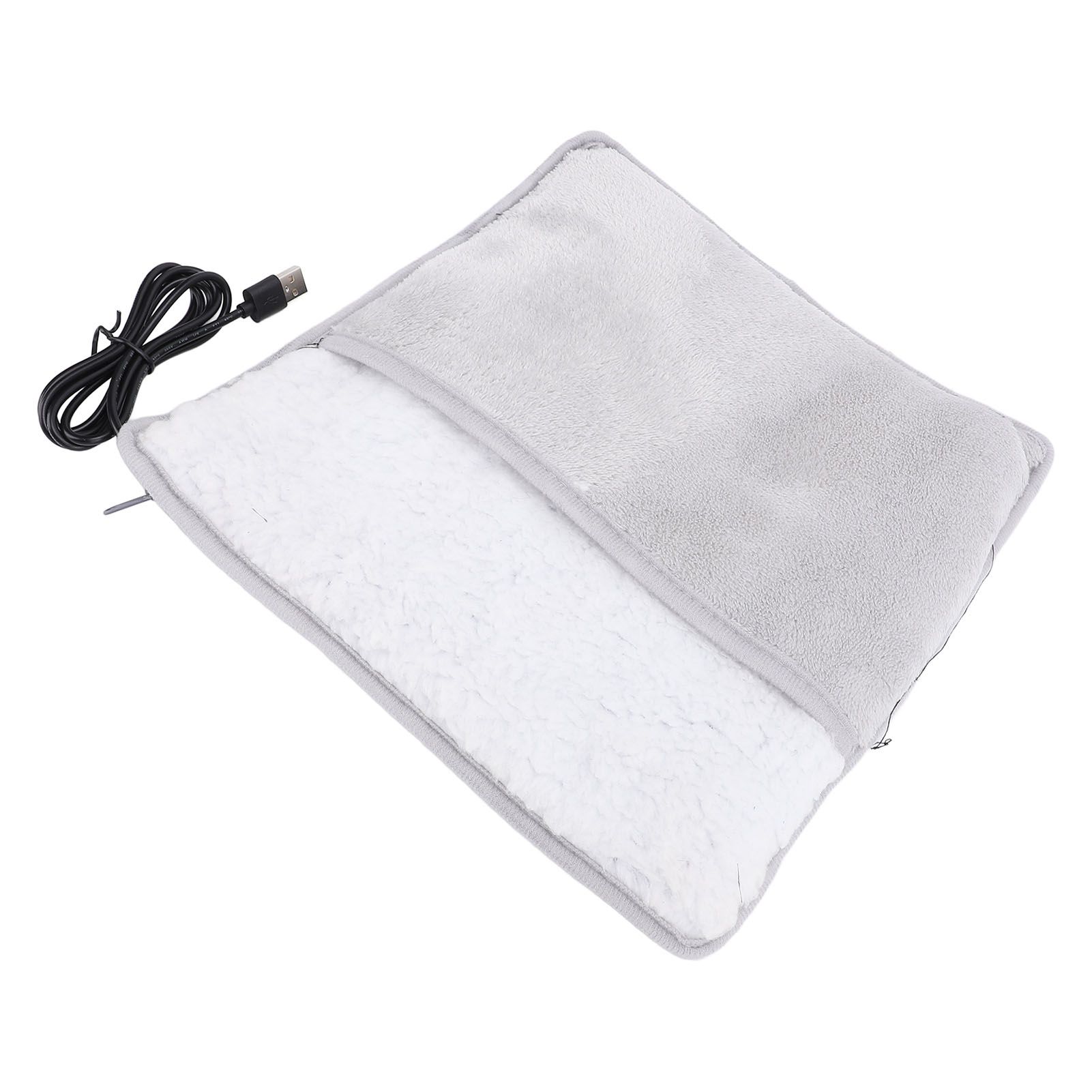 Electric Foot Warmer Grey USB Fast Heating Flannel Electric Feet Heating Pad view 9