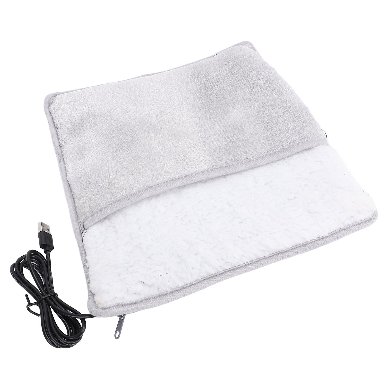 Electric Foot Warmer Grey USB Fast Heating Flannel Electric Feet Heating Pad view 10