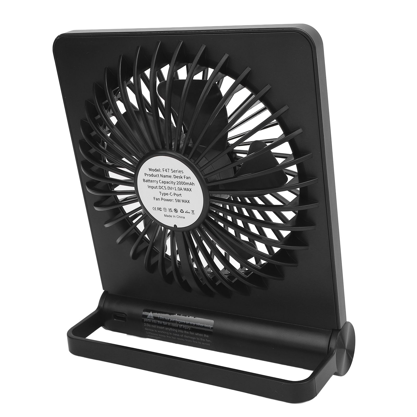 Portable Desk Fan USB Rechargeable Quiet Small Battery Operated Powered 3 view 6