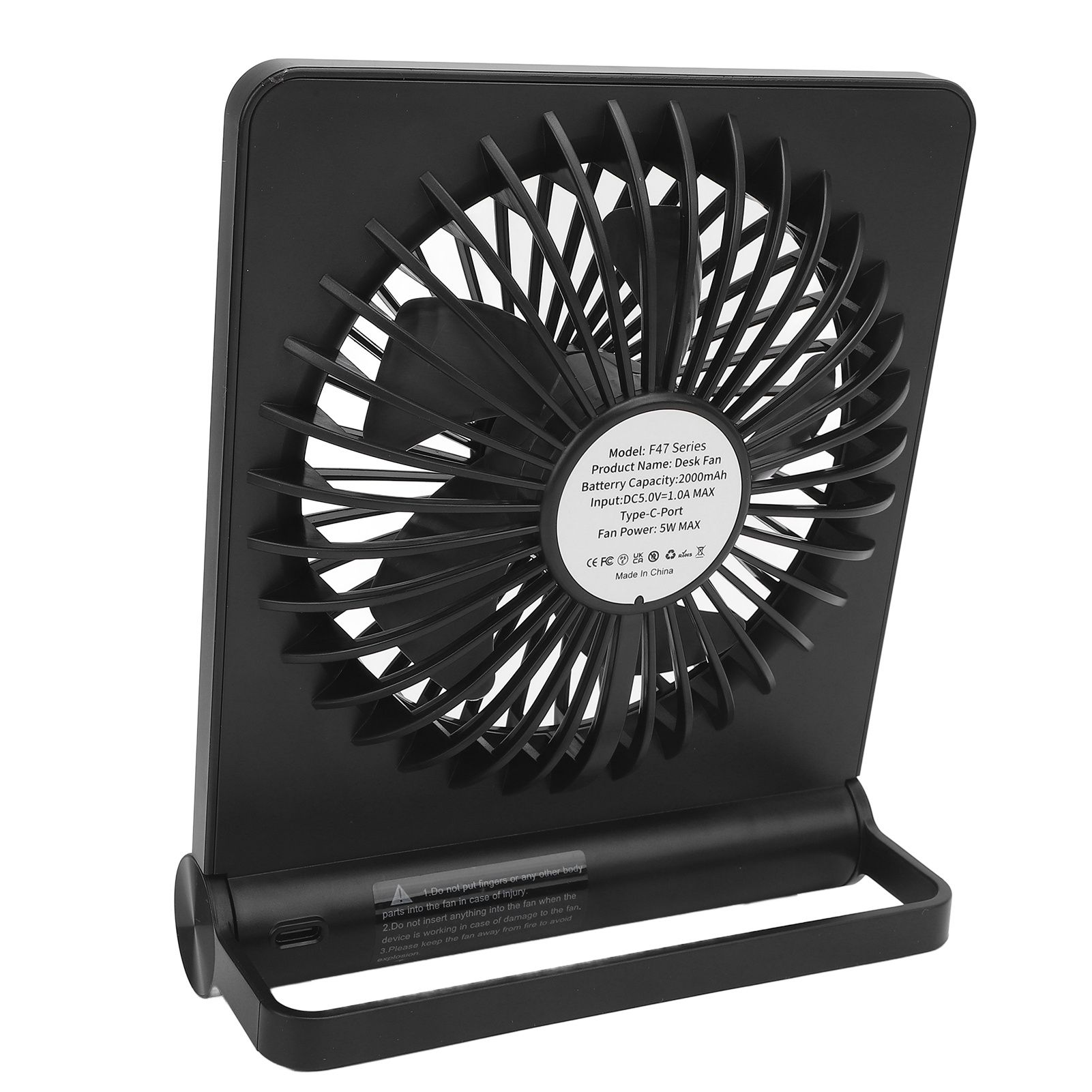 Portable Desk Fan USB Rechargeable Quiet Small Battery Operated Powered 3 view 10