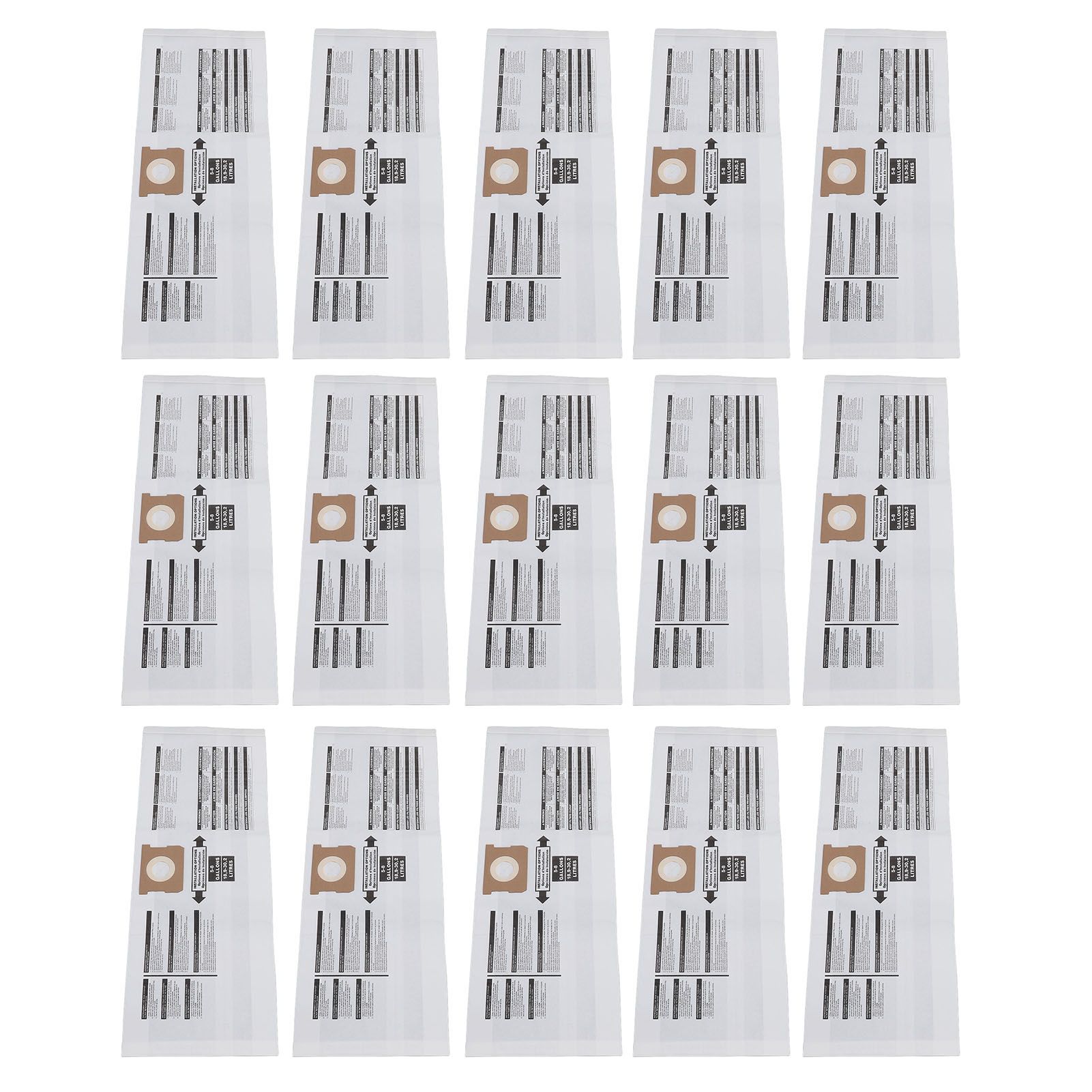 15PCS Filter Bags for 5 to 8 Gallon Vacuum Cleaner Disposable Vacuum Dust view 11