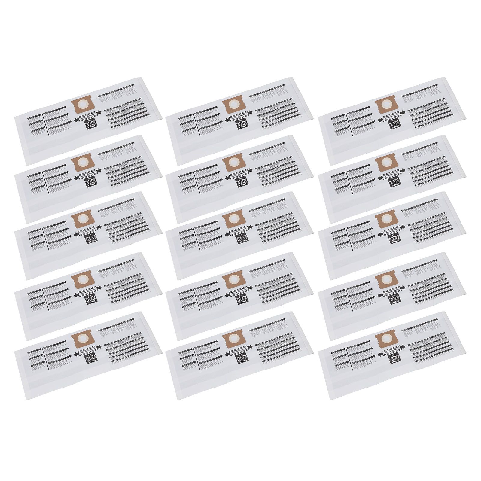 15PCS Filter Bags for 5 to 8 Gallon Vacuum Cleaner Disposable Vacuum Dust view 12