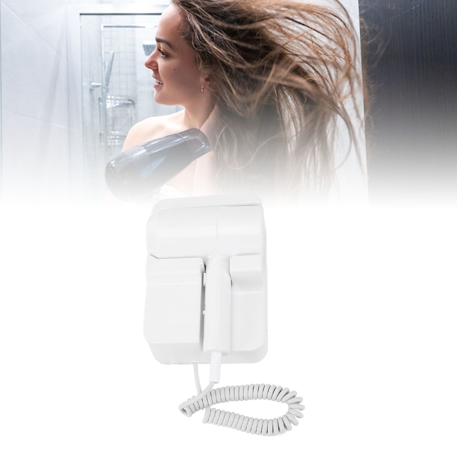 1300W Hair Dryer with Holder 2 Levels Temperature Wall Mount Hair Blow Dryer view 11