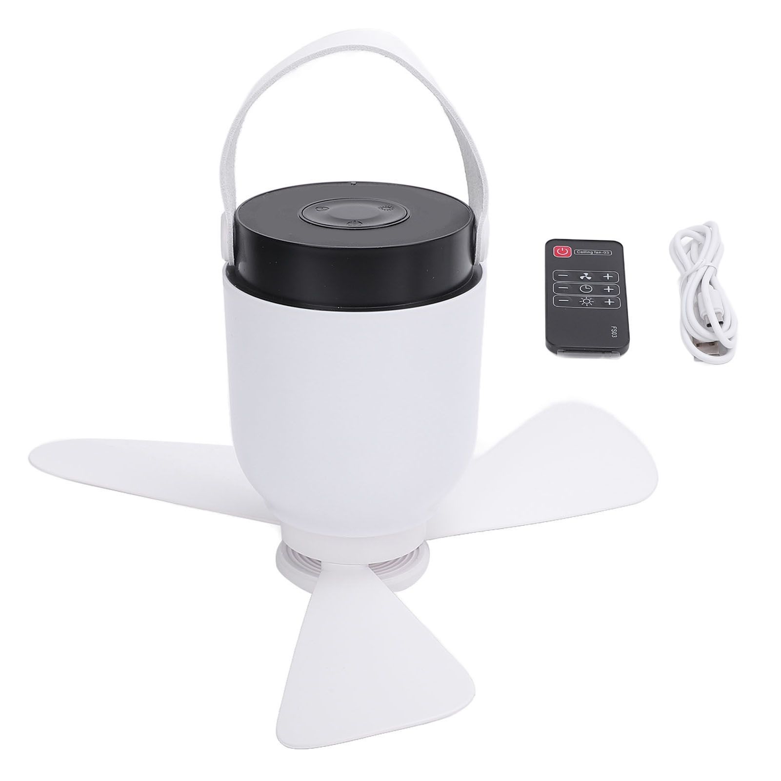 USB Rechargeable Ceiling Fan Quiet Remote Control Ceiling Camping Fan with LED view 3