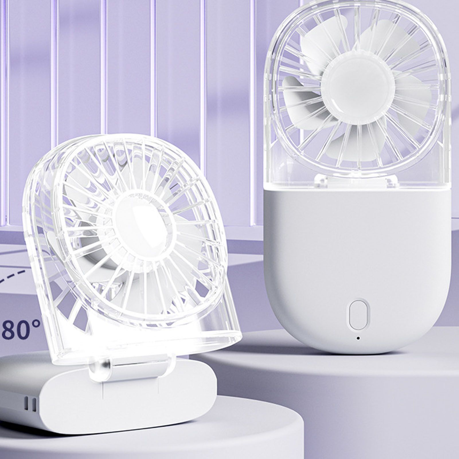 Portable Handheld Fan Mini Desk Foldable Necklace USB Rechargeable Personal view 5