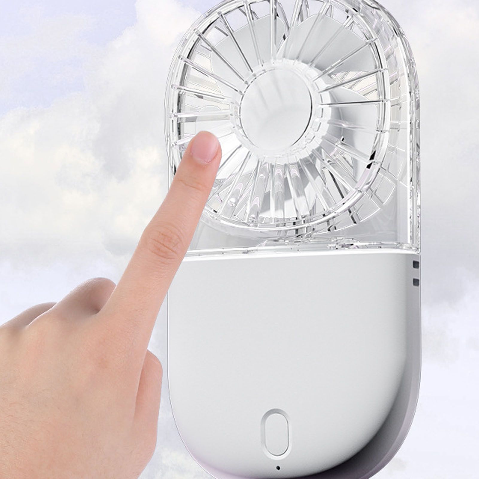 Portable Handheld Fan Mini Desk Foldable Necklace USB Rechargeable Personal view 6