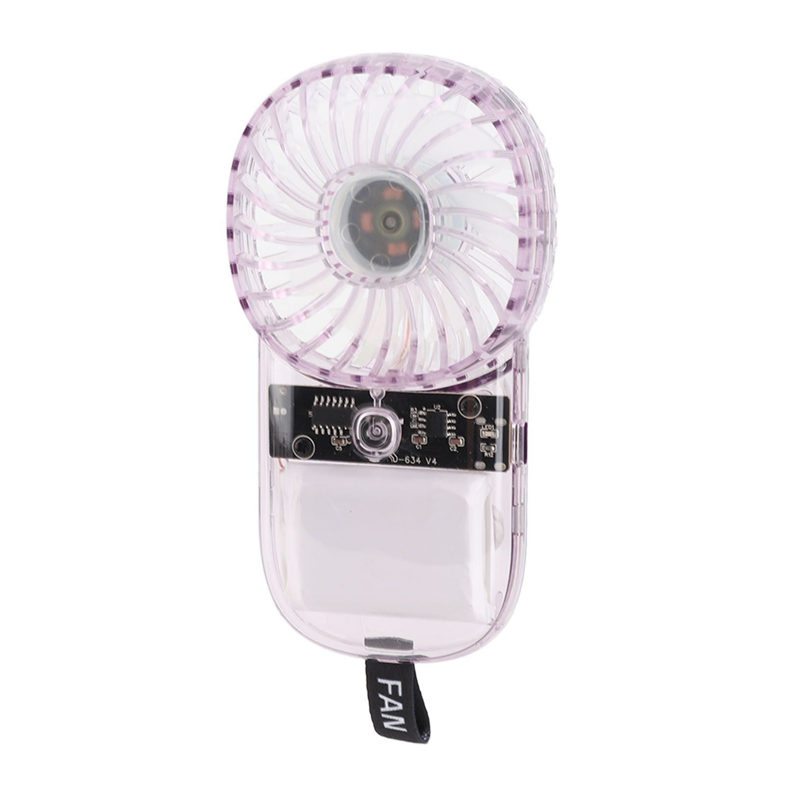 Portable Fan Transparent Foldable 1200mAh Battery USB Rechargeable Neck view 3