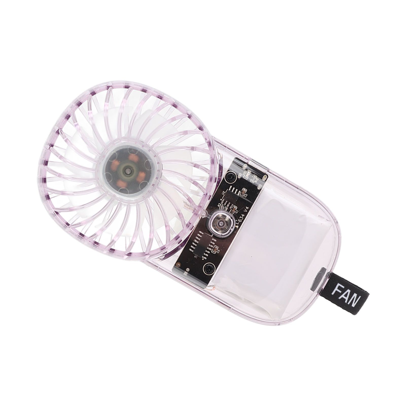 Portable Fan Transparent Foldable 1200mAh Battery USB Rechargeable Neck view 9