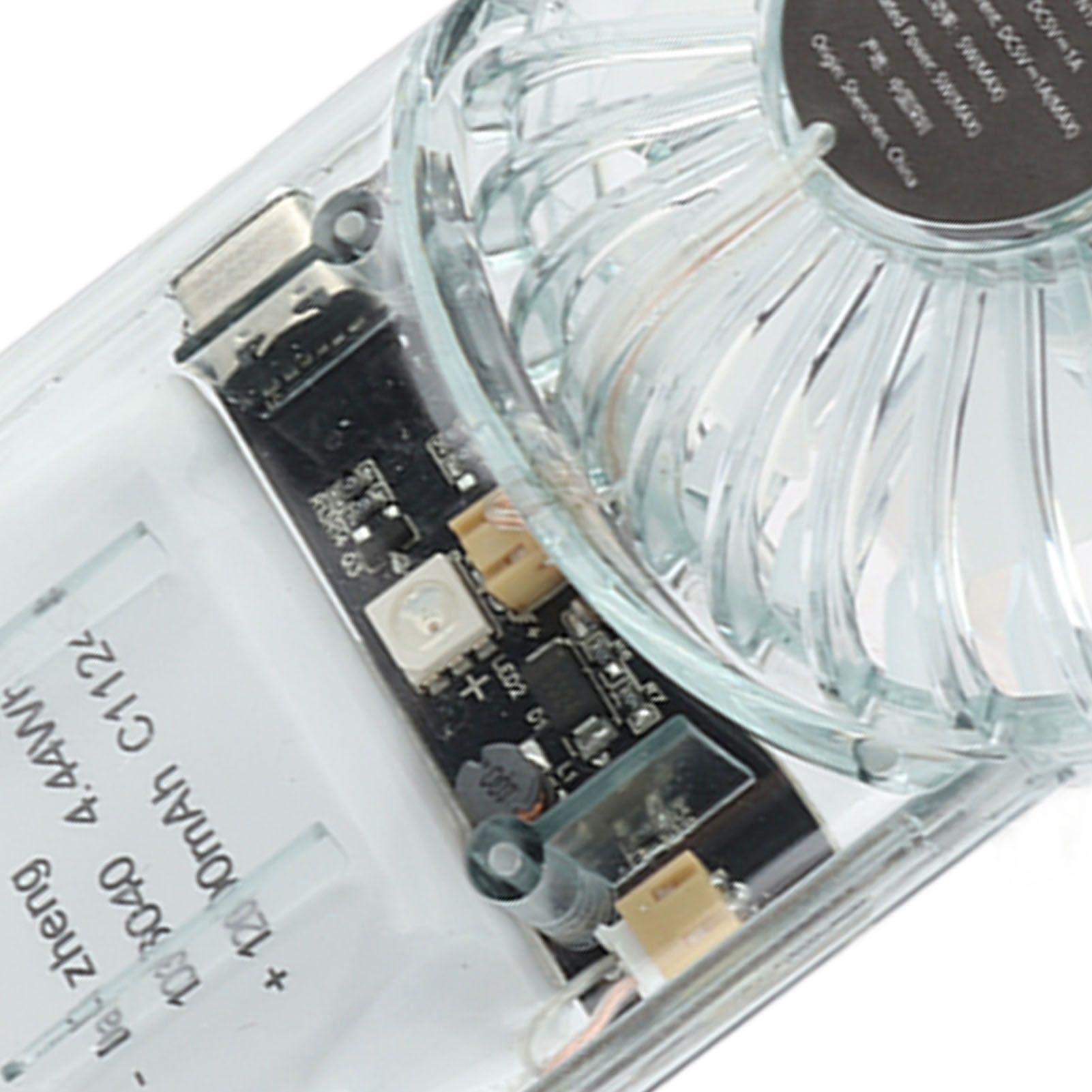 Portable Fan Transparent Foldable 1200mAh Battery USB Rechargeable Neck view 7