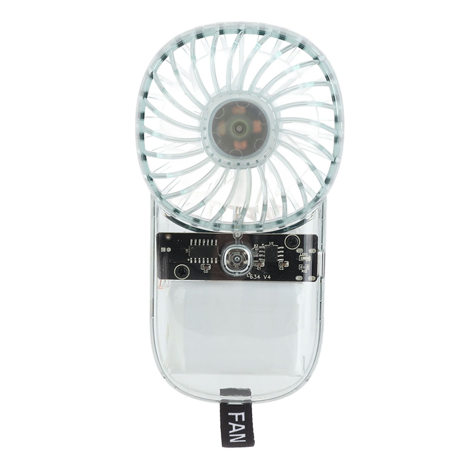 Portable Fan Transparent Foldable 1200mAh Battery USB Rechargeable Neck view 8