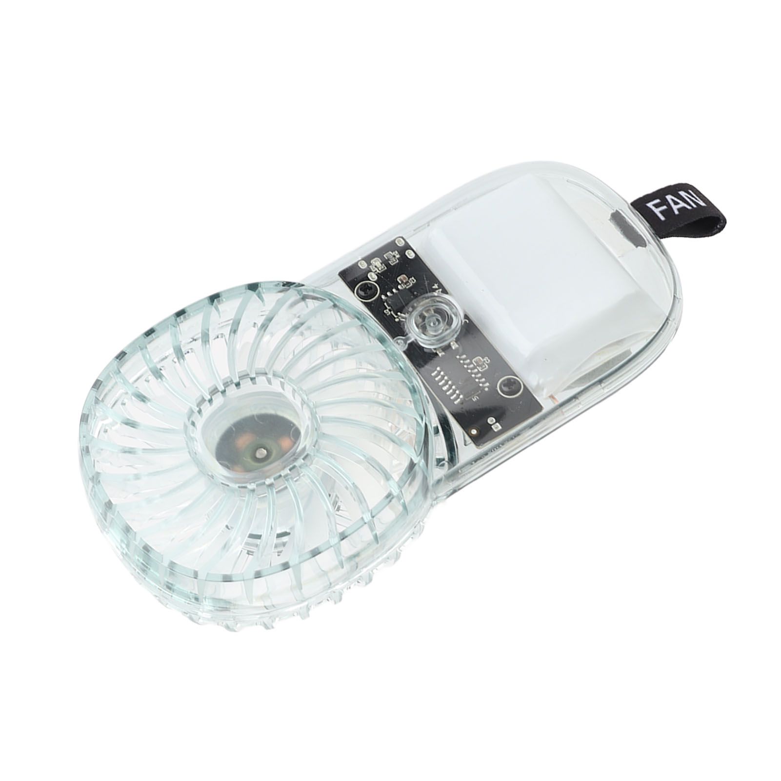 Portable Fan Transparent Foldable 1200mAh Battery USB Rechargeable Neck view 10