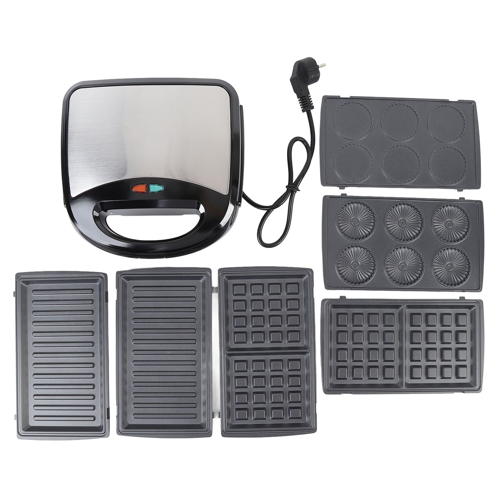 Breakfast Maker Press Nonstick Fast Heating 4 in 1 Waffle Maker with Removable view 3