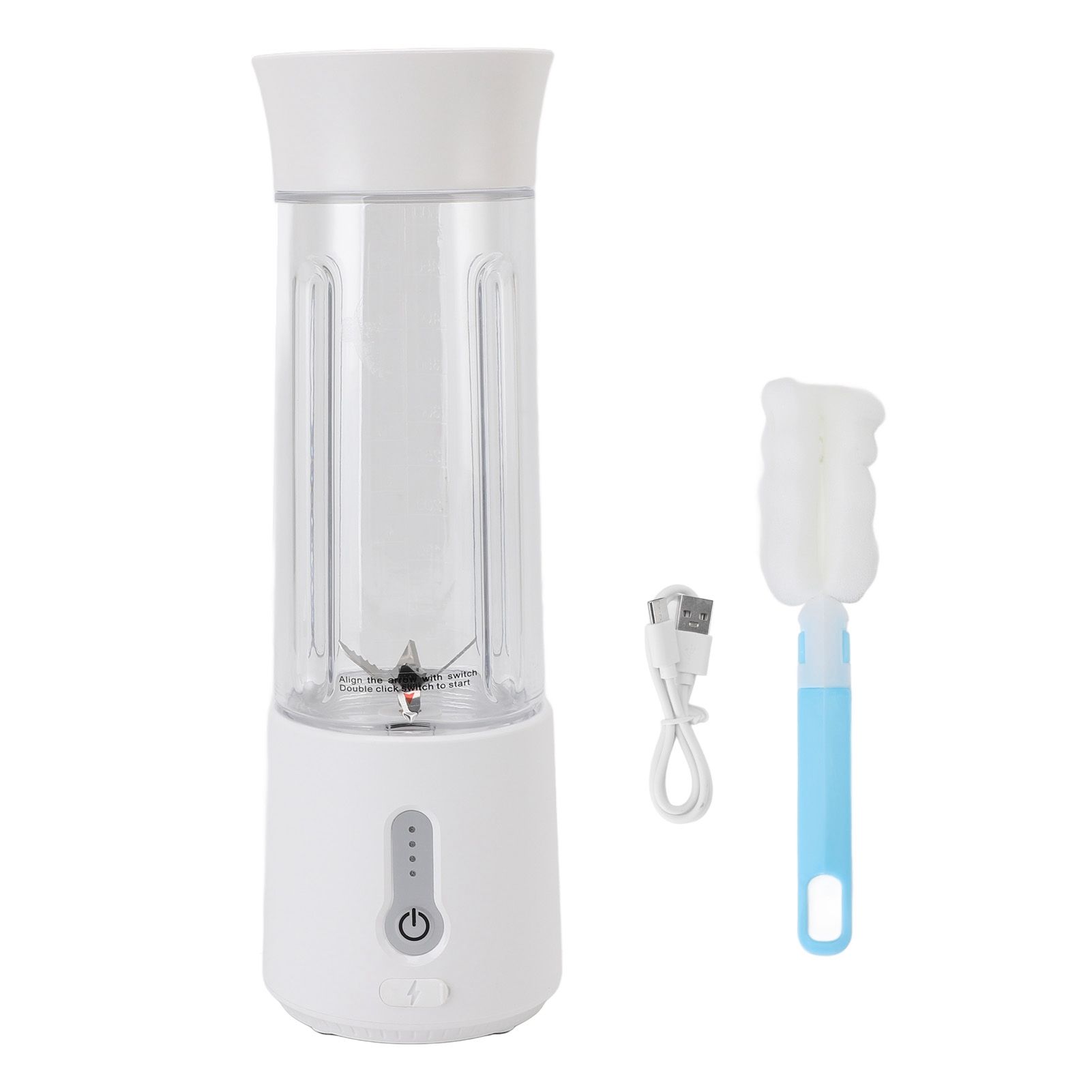 Portable Blender USB Rechargeable One Click Operating 6 Blades 500ml Mini view 3