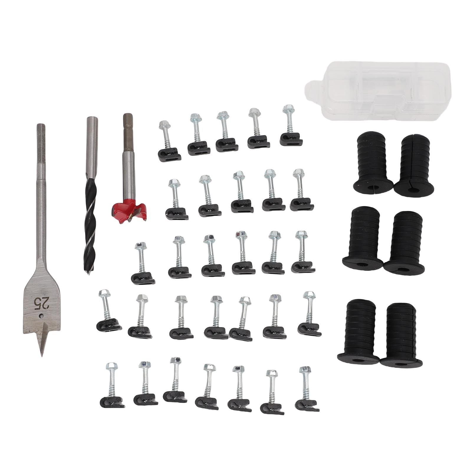 Cable Routing Kit Wire Clips Grommets 1 Inch and 5/16 Inch Drill Bits Wall view 3