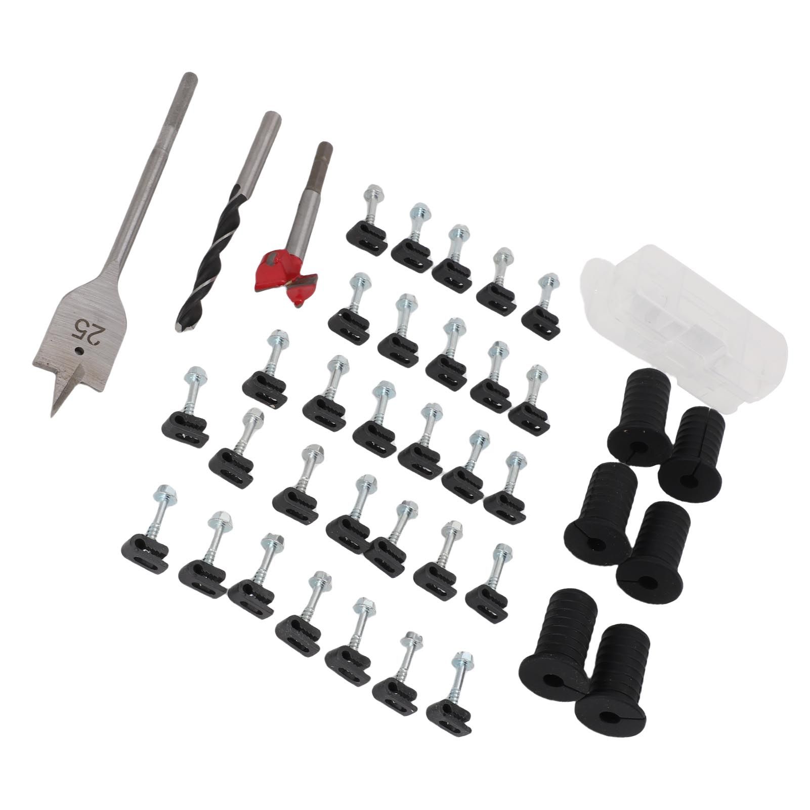 Cable Routing Kit Wire Clips Grommets 1 Inch and 5/16 Inch Drill Bits Wall view 4