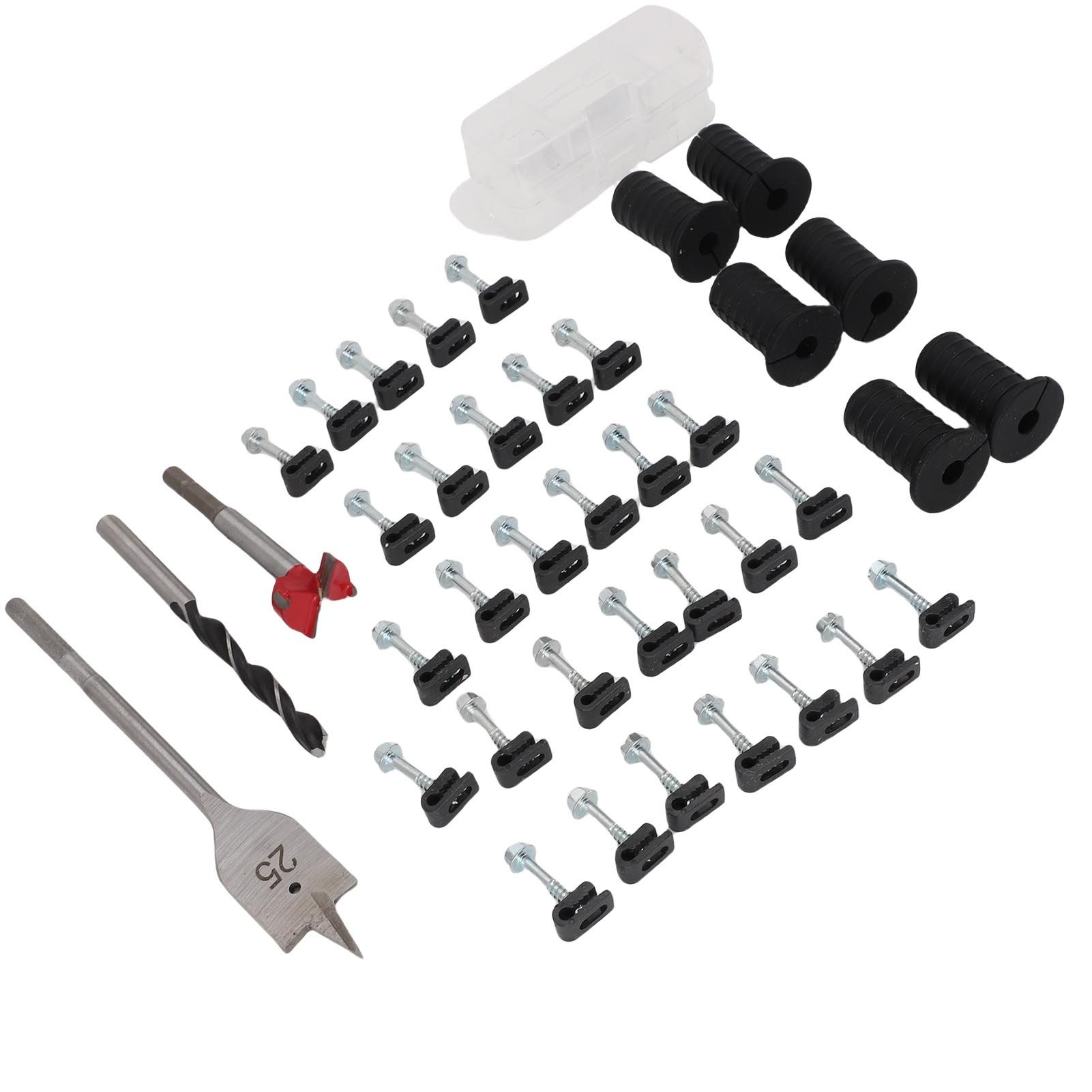 Cable Routing Kit Wire Clips Grommets 1 Inch and 5/16 Inch Drill Bits Wall view 6