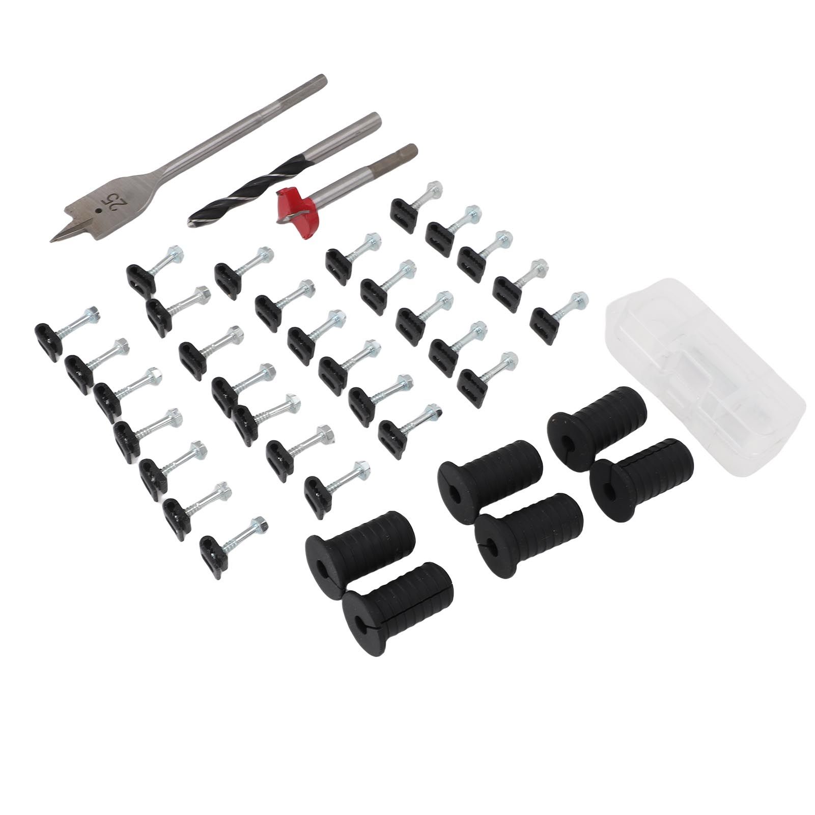 Cable Routing Kit Wire Clips Grommets 1 Inch and 5/16 Inch Drill Bits Wall view 10