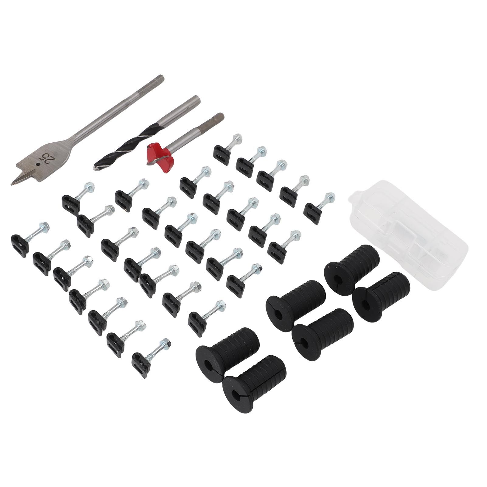 Cable Routing Kit Wire Clips Grommets 1 Inch and 5/16 Inch Drill Bits Wall view 11