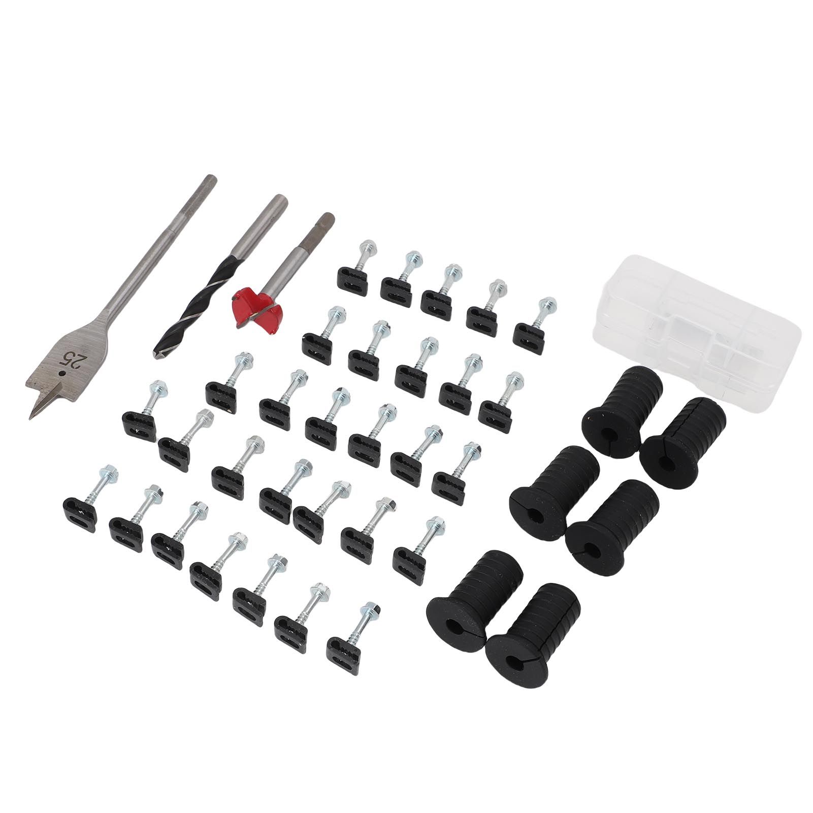 Cable Routing Kit Wire Clips Grommets 1 Inch and 5/16 Inch Drill Bits Wall view 12