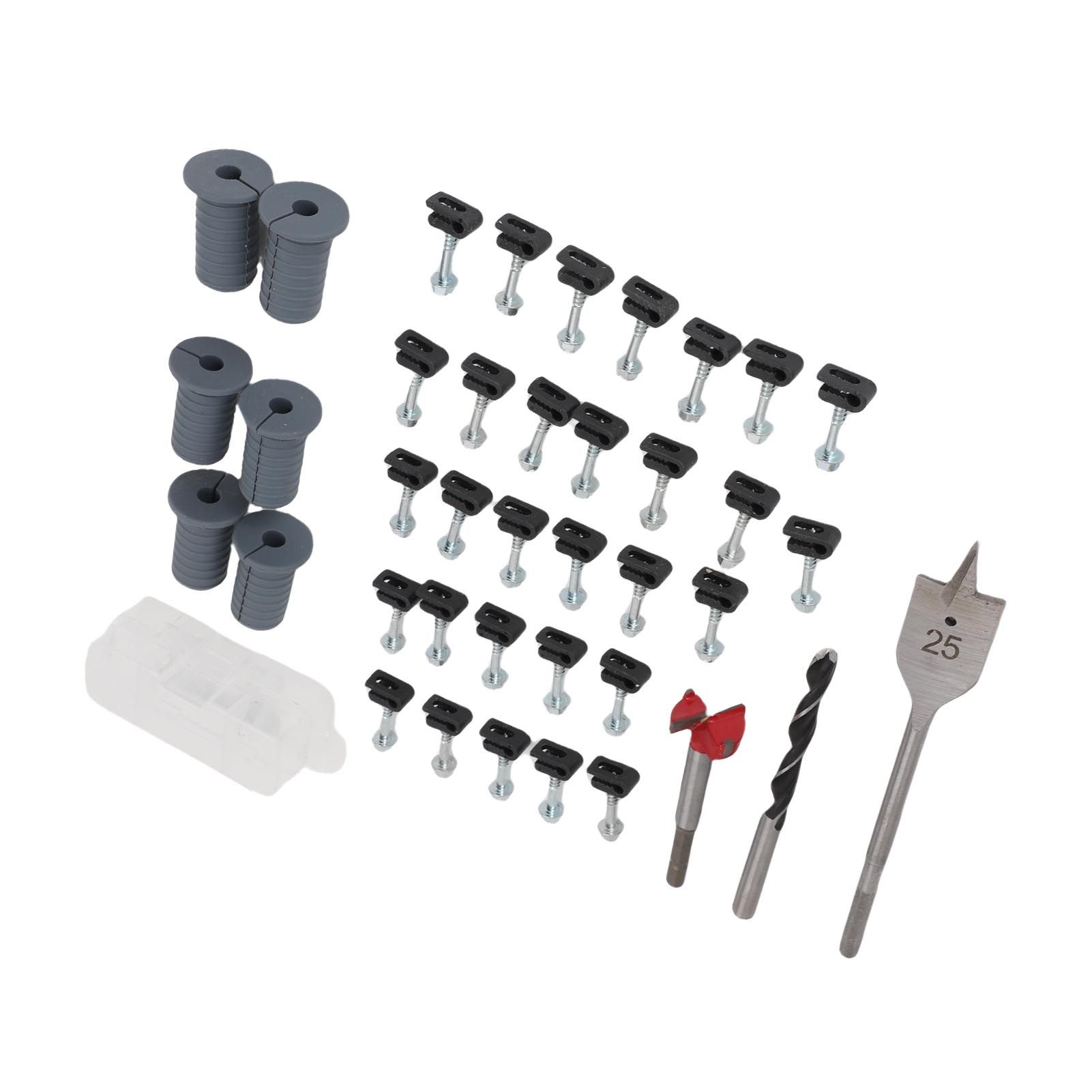Cable Routing Kit Wire Clips Grommets 1 Inch and 5/16 Inch Drill Bits Wall view 4
