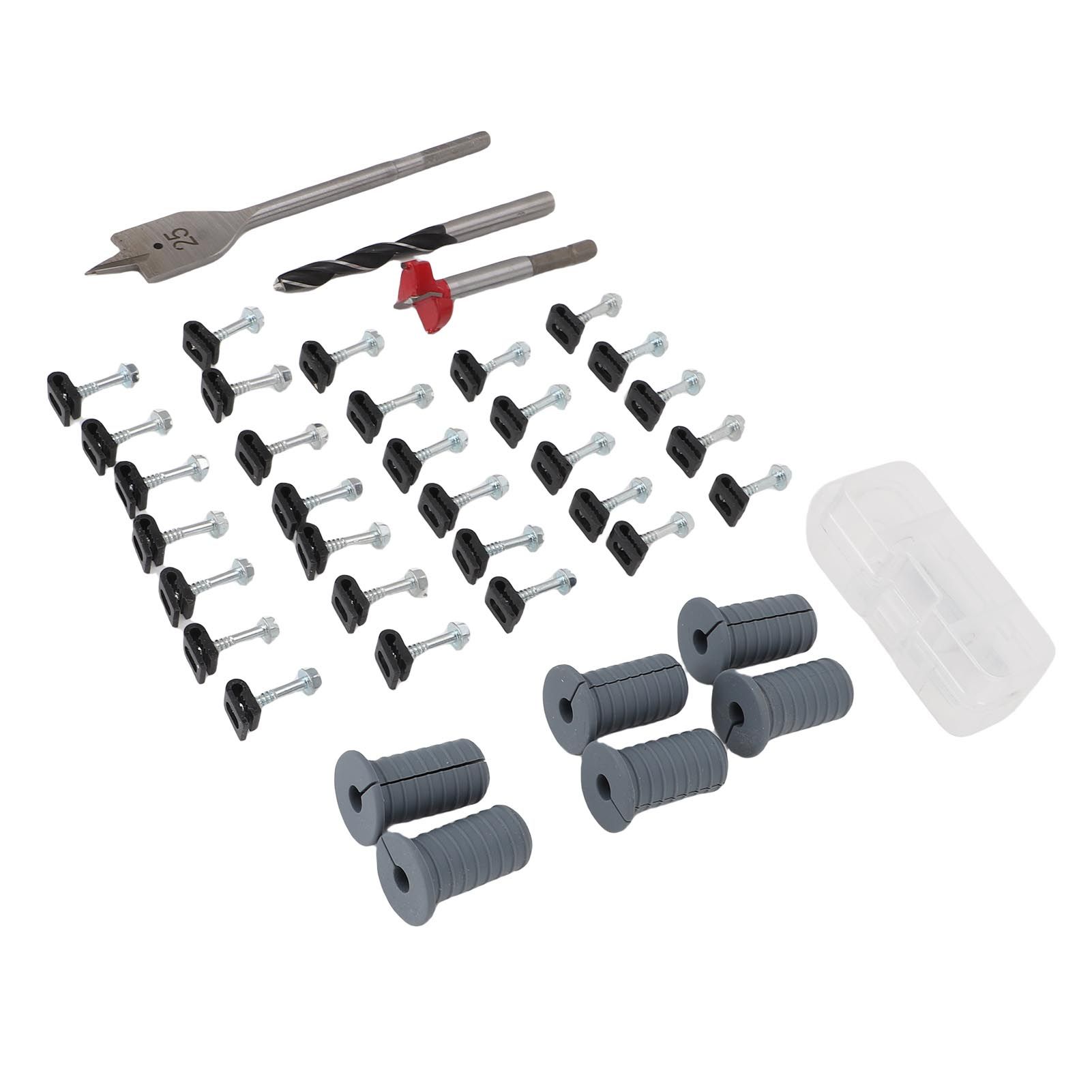 Cable Routing Kit Wire Clips Grommets 1 Inch and 5/16 Inch Drill Bits Wall view 10