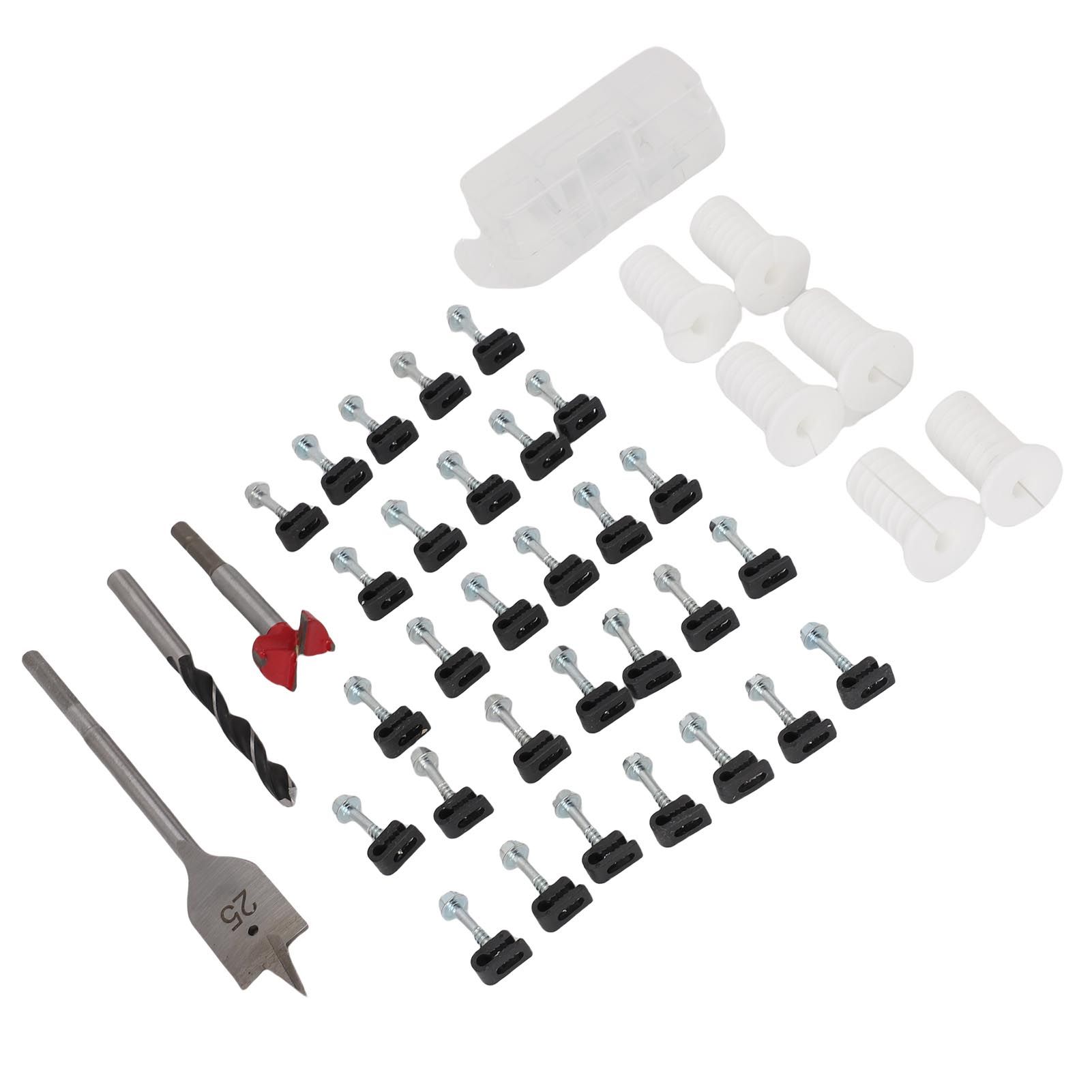 Cable Routing Kit Wire Clips Grommets 1 Inch and 5/16 Inch Drill Bits Wall view 6