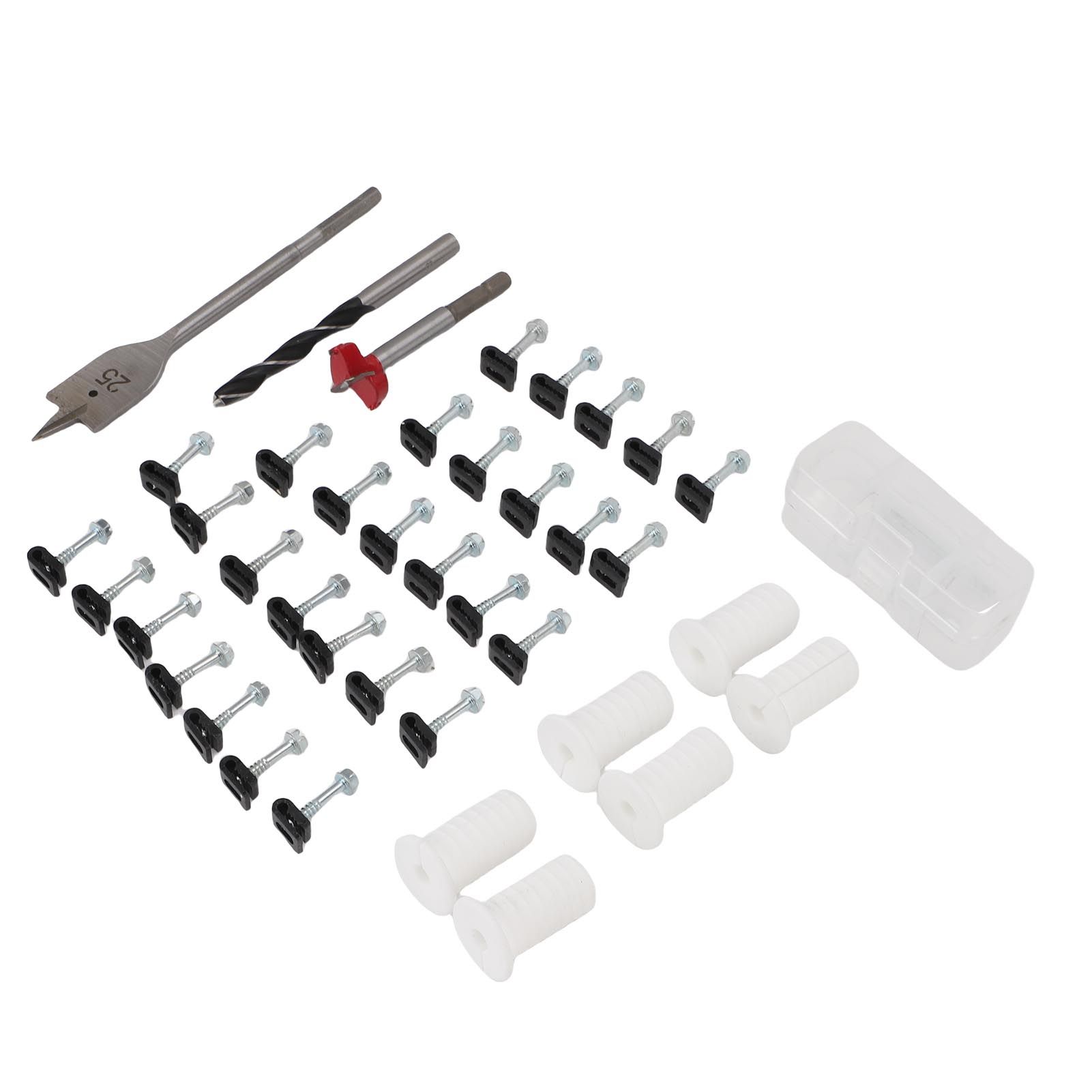 Cable Routing Kit Wire Clips Grommets 1 Inch and 5/16 Inch Drill Bits Wall view 10