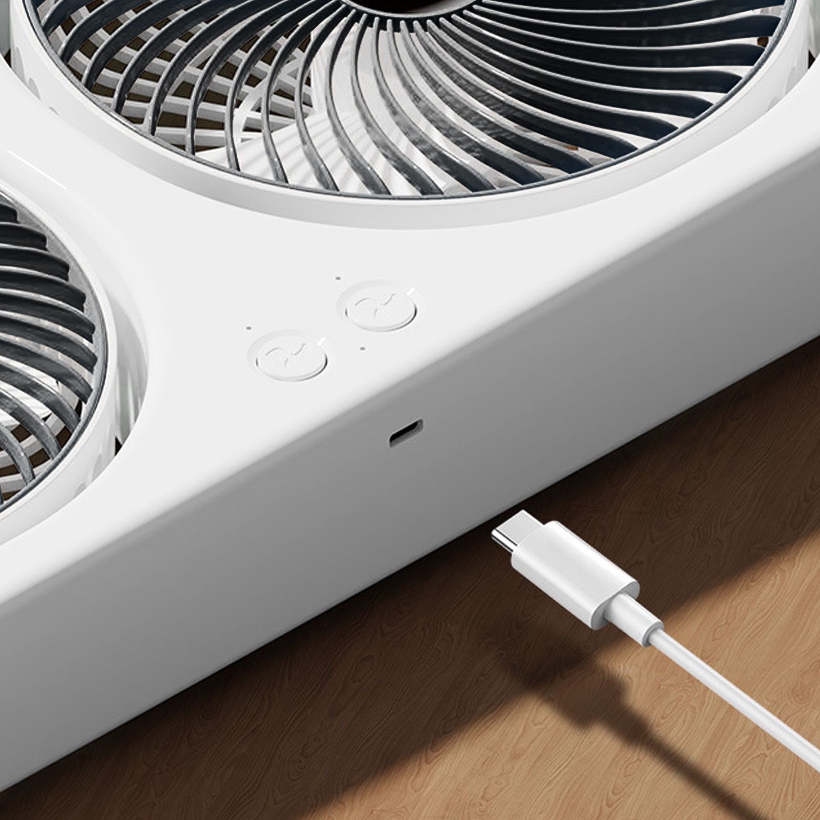 Tabletop Dual Fan USB Rechargeable Silent Air Circulation Fan with Brushless view 2