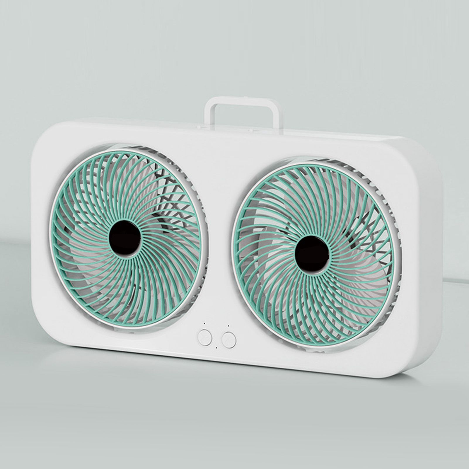 Tabletop Dual Fan USB Rechargeable Silent Air Circulation Fan with Brushless view 4