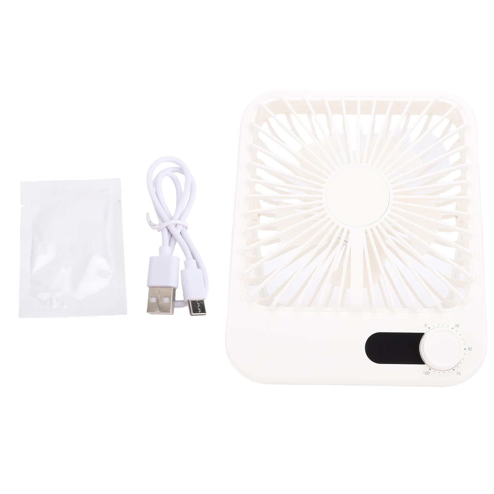 USB Desk Fan Quiet 100 Speeds Rechargeable 1000mAh LED Display Folding Desktop view 3