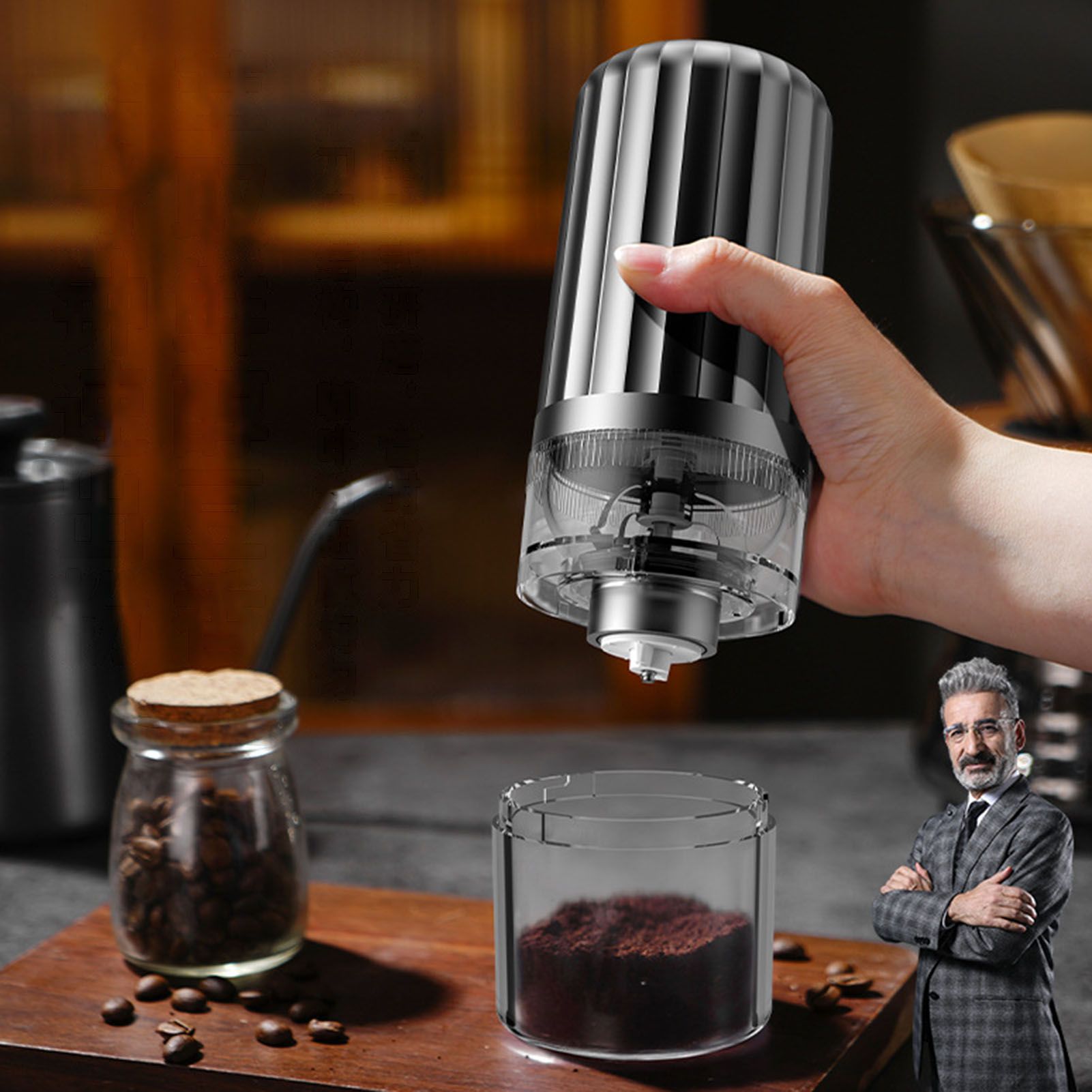 Automatic Coffee Bean Grinder Type C Rechargeable Cordless Coffee Grinding view 6