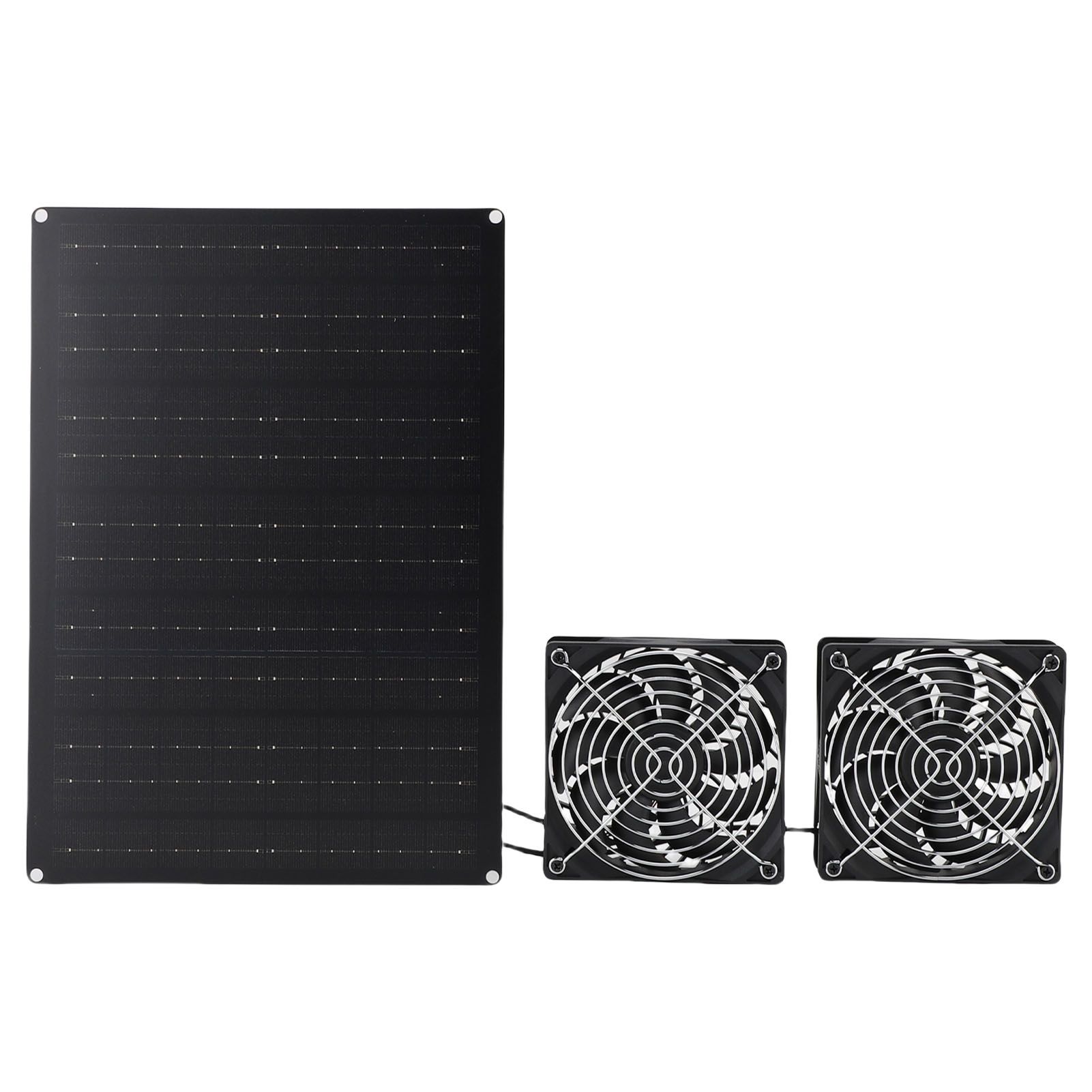 Solar Powered Dual Fan Kit 75W 3000 to 4000RPM IPX7 Waterproofing Solar view 9