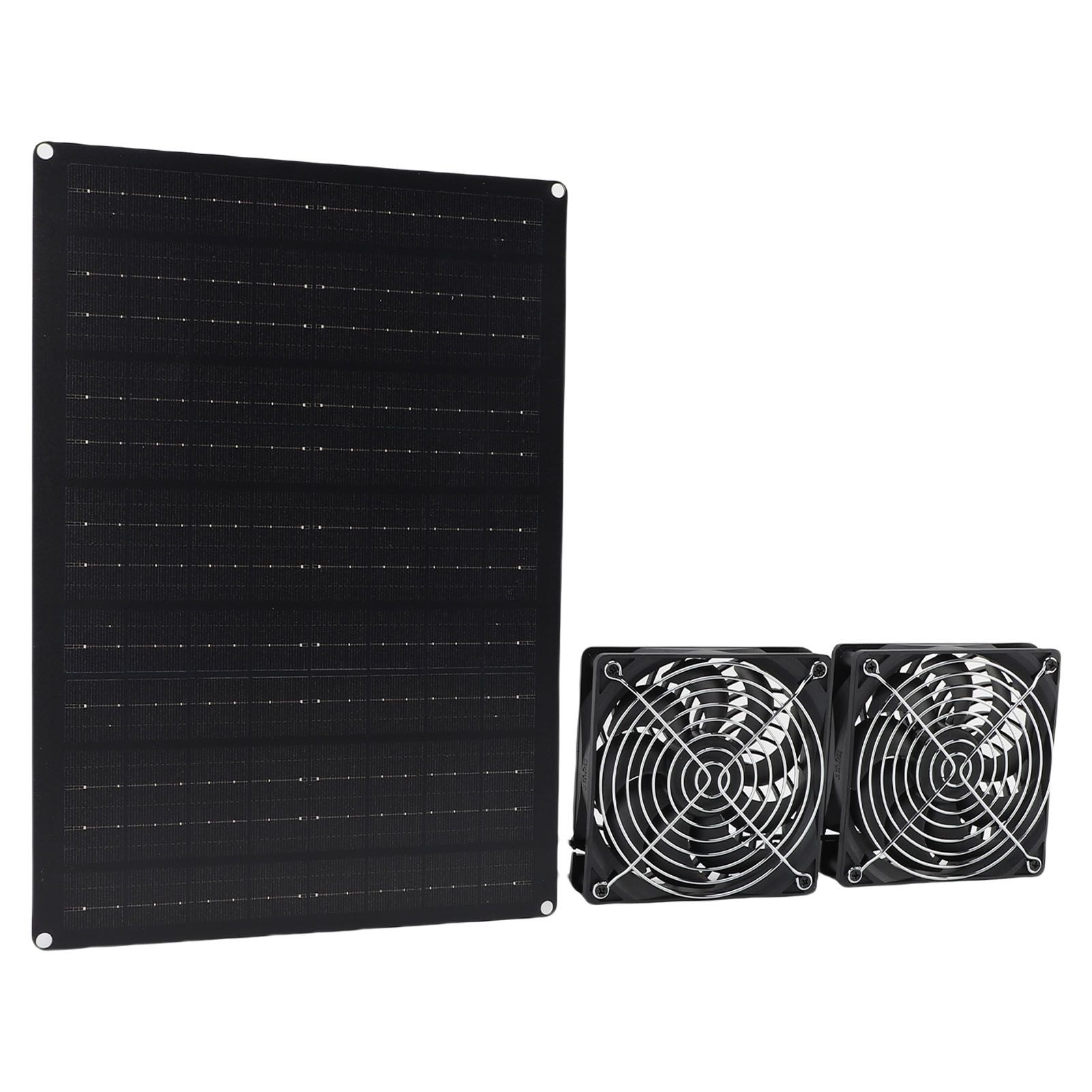 Solar Powered Dual Fan Kit 75W 3000 to 4000RPM IPX7 Waterproofing Solar view 10